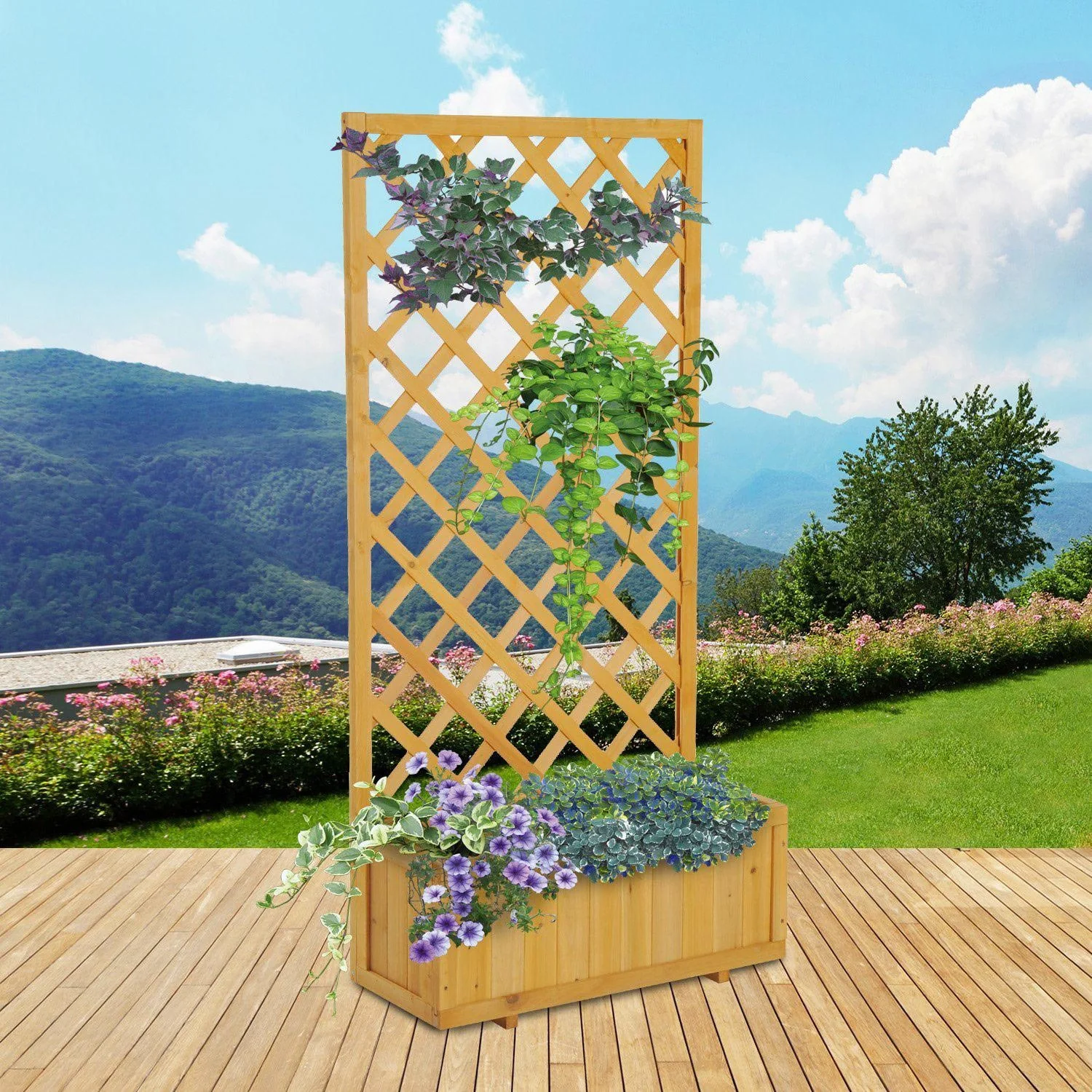 Pflanzkasten mit Rankgitter - 10