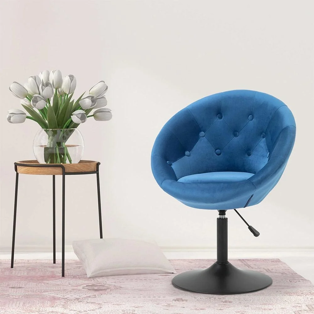 Loungesessel im Velvet Look Blau - 3