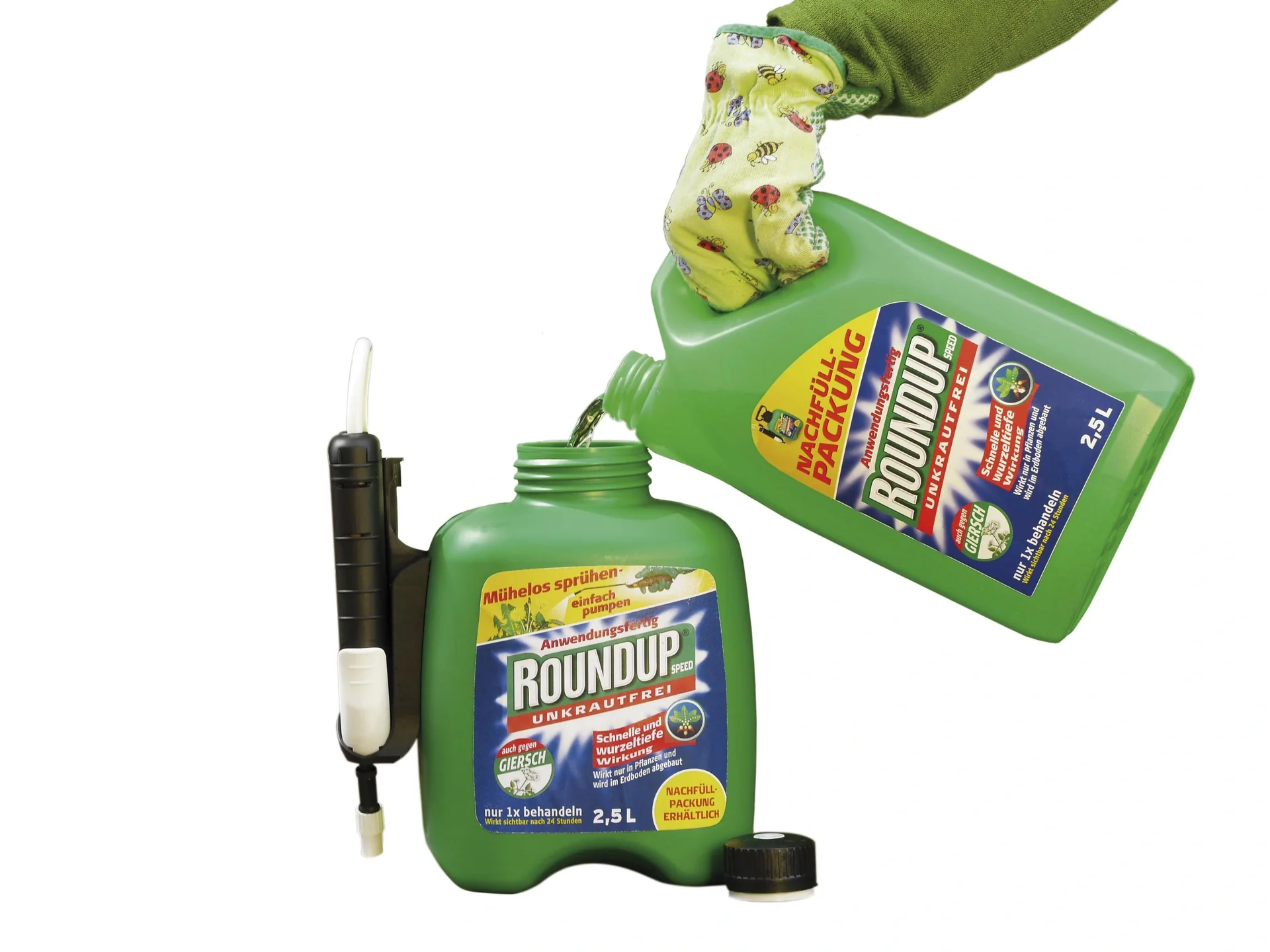 Unkrautfrei Speed - 2,5 L mit Drucksprüher Gratis dazu Roundup Gel - 7