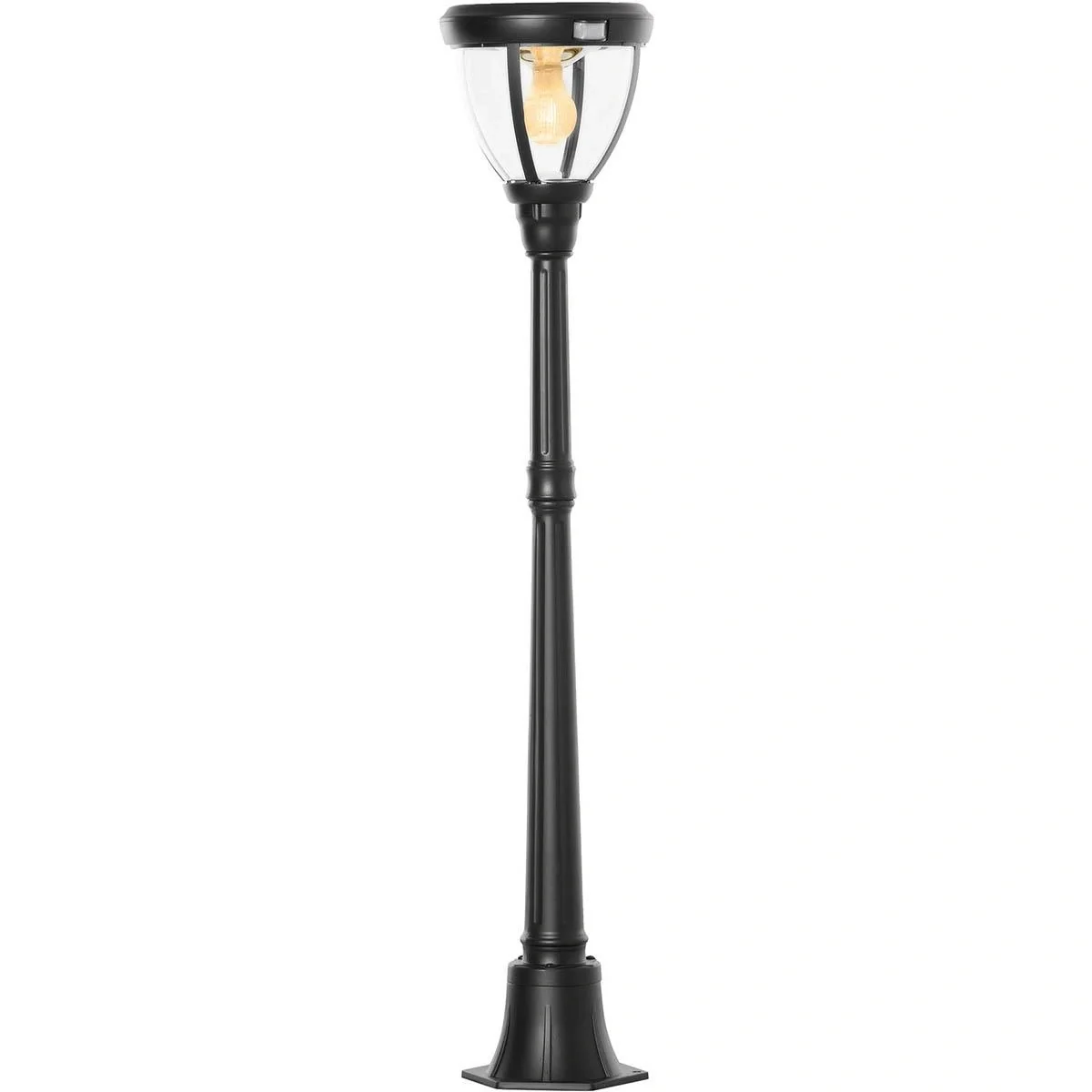 Solar Garten Laterne Gartenlampe Wegleuchte mit 31 LED 150 Lumen 3000K Aluminium gehärtetes Glas Schwarz 26 x 26 x 130 c - 6