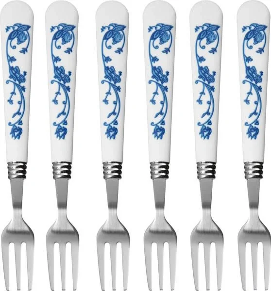 Kuchengabeln mit Zwiebelmuster, 6 Stück - 1