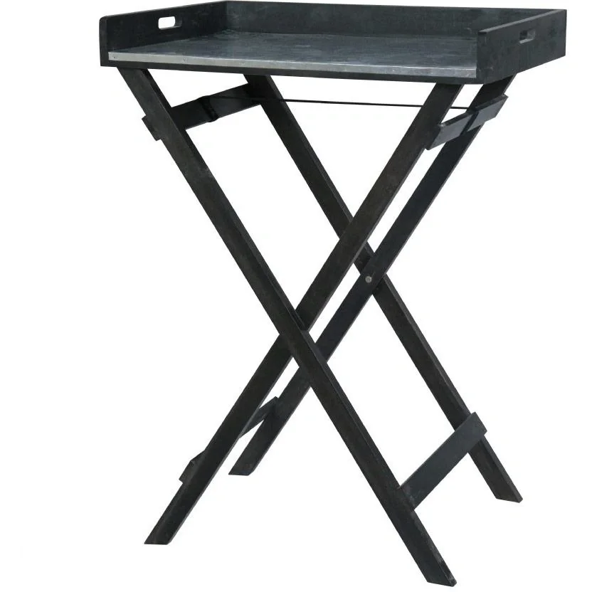 Kebo Töpfchentisch - Akazienholz - klappbar - 70x50x90cm Schwarz - 1