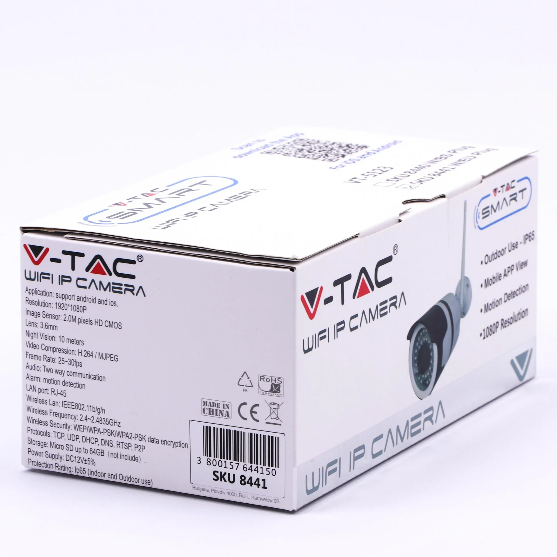 VT-5123 IP-Kamera - Außenbereich - 10M Nachtsicht - FHD 1080P - 6