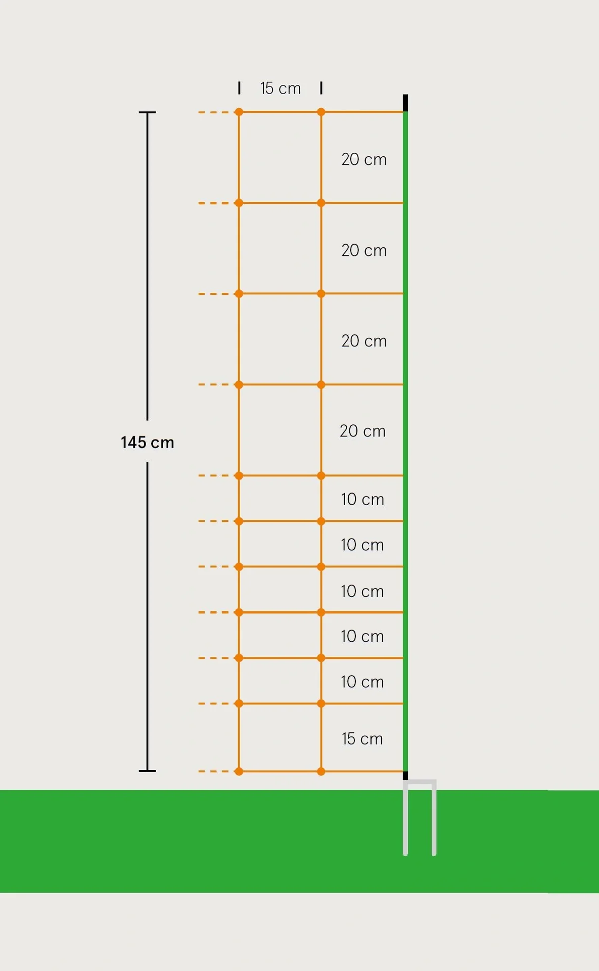 Mustang 145 cm mit Doppelspitze, 50 m - 3