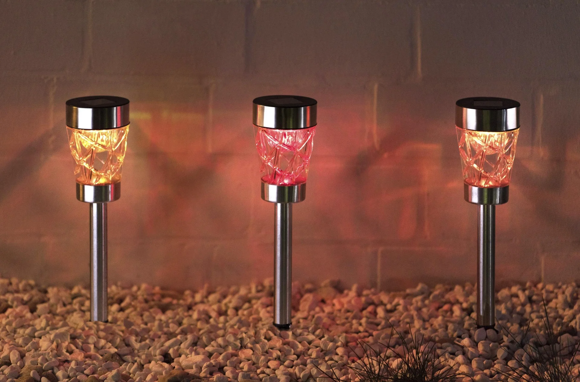 Rotierende Solar Leuchte mit Farbwechsel - 3er Set - 10