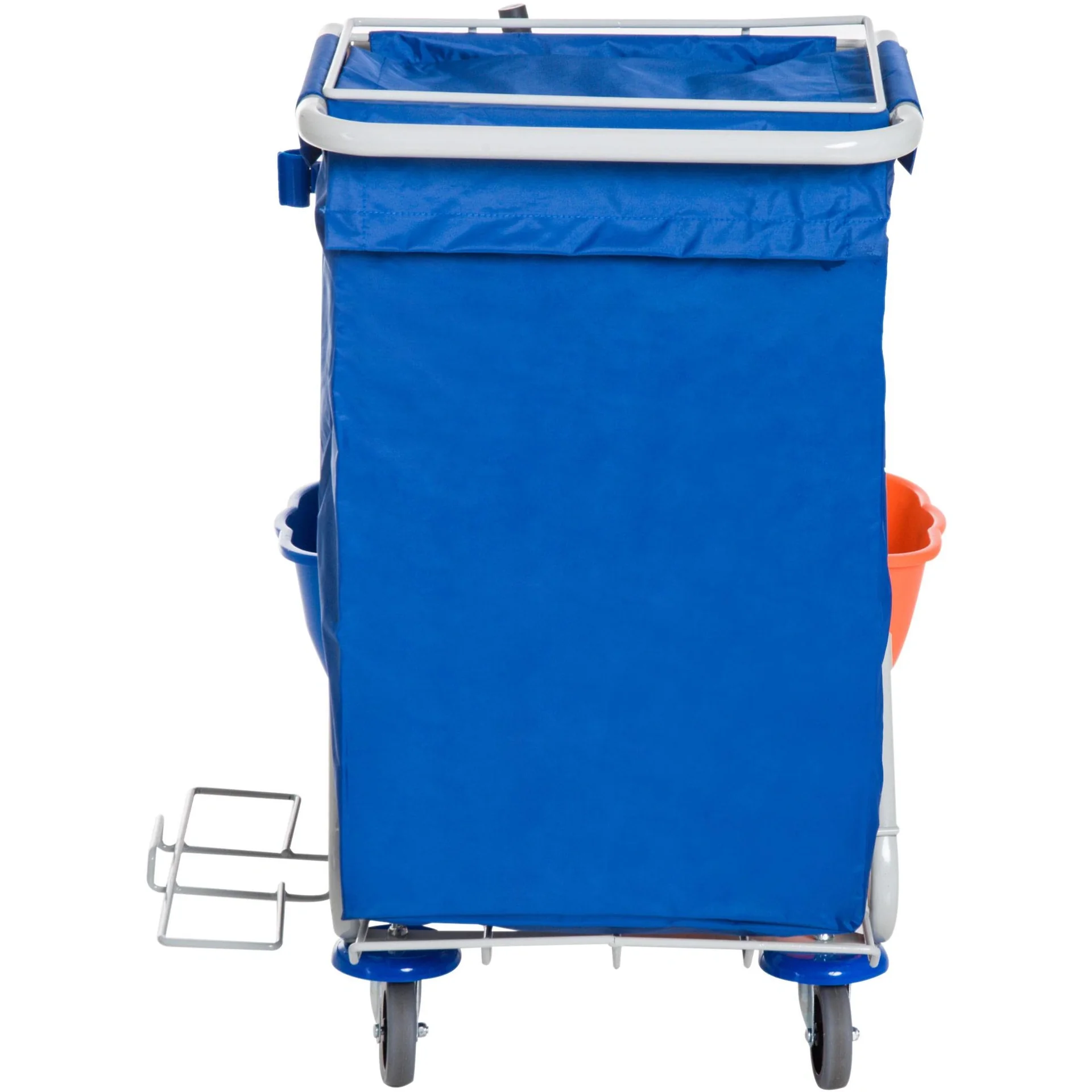 Putzwagen Reinigungswagen 4 Fahreimer mit Rollen Blau-Orange - 6