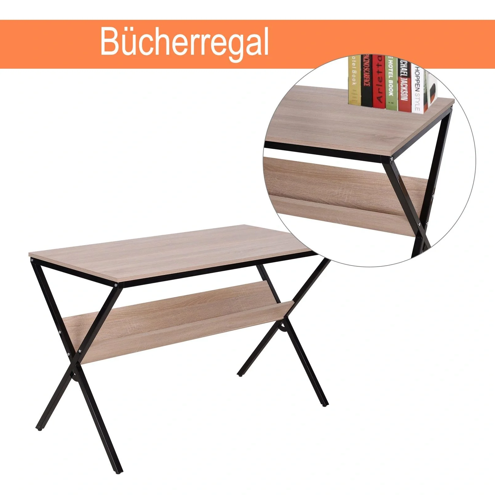 Schreibtisch Computertisch Laptop Tisch Bürotisch 1 x Ablage - 4
