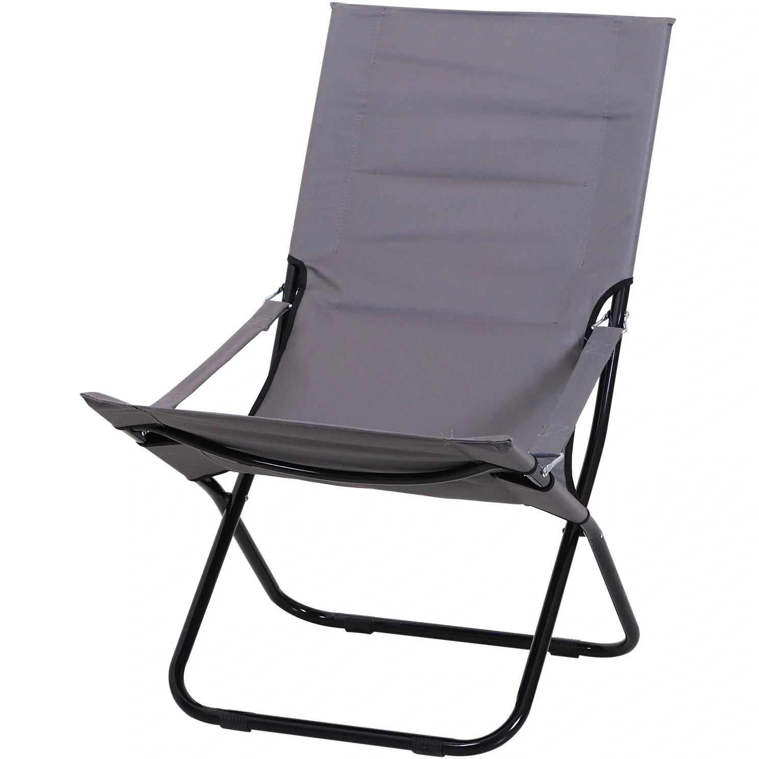 Klappstuhl Campingstuhl Gartenstuhl Polstersessel Strand Balkon faltbar Grau 86 x 61 x 94 cm - 7