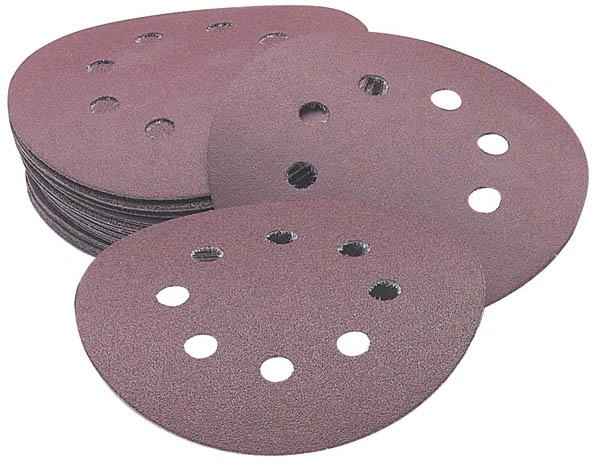 Haftschleifpapier K120/ 125 mm, gelocht, Klettrücken, 5 Stück - 1