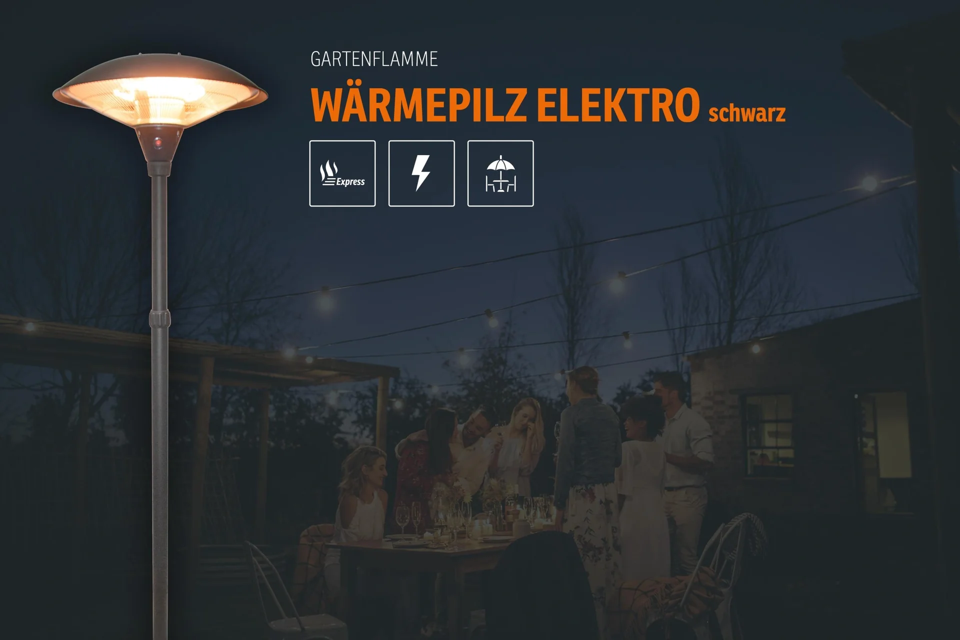 Wärmepilz Elektro Schwarz - 3