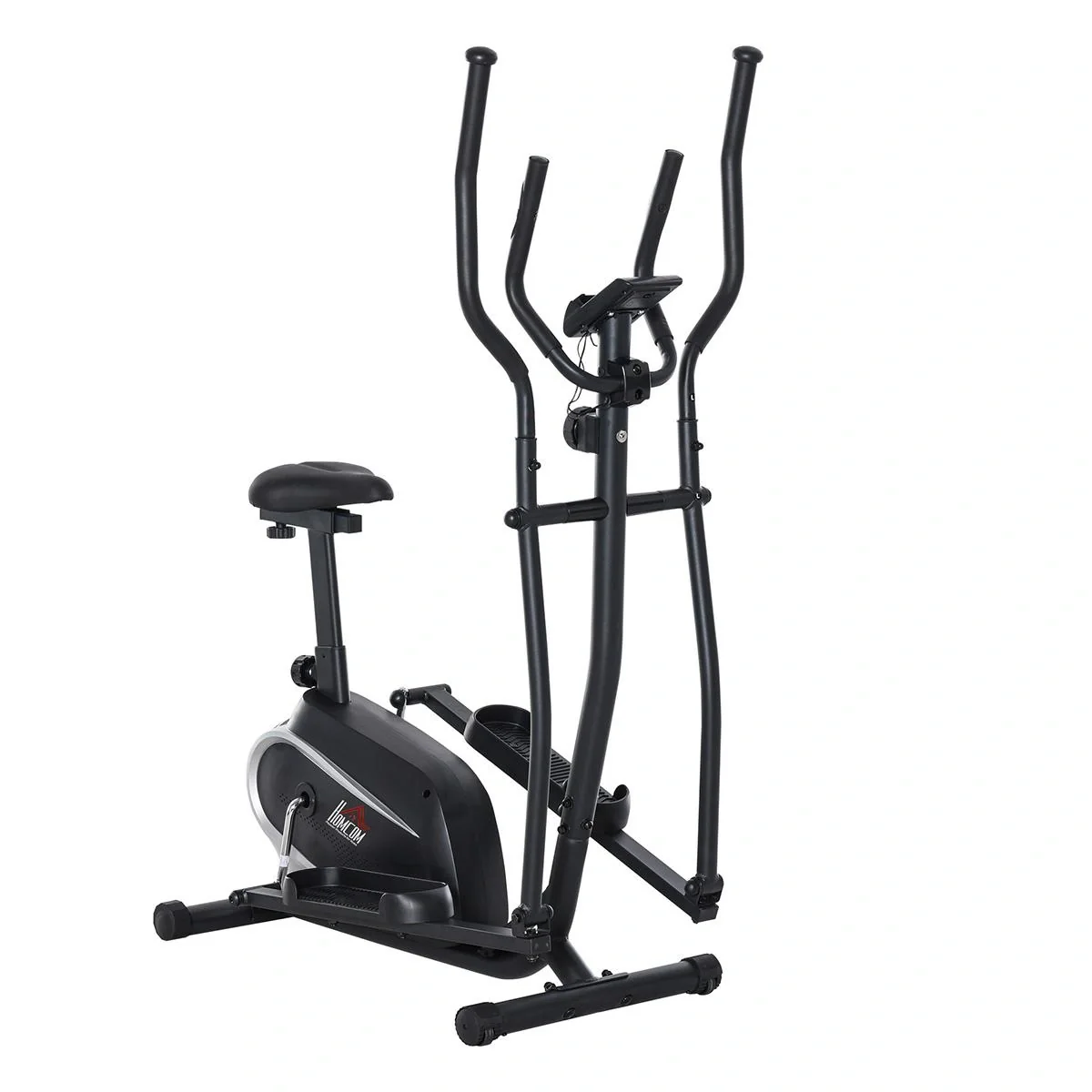 Crosstrainer Ellipsentrainer mit 8 Magnetwiderstandsstufen Heimtrainer mit LCD Monitor Stahl PVC ABS Schwarz 103 x 62 x - 4