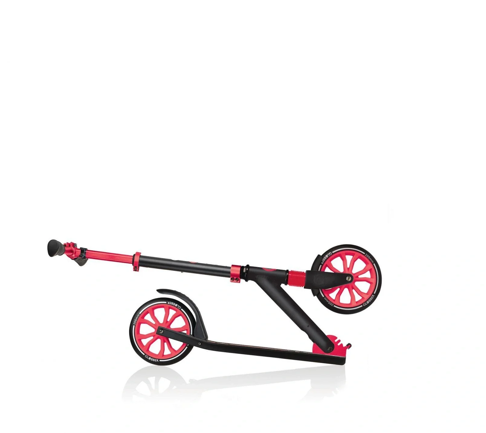 NL 205 Tretroller, 205 mm, ABEC 7, höhenverstellbar, Frontfederung, Klappmechanismus, schwarz-rot - 12
