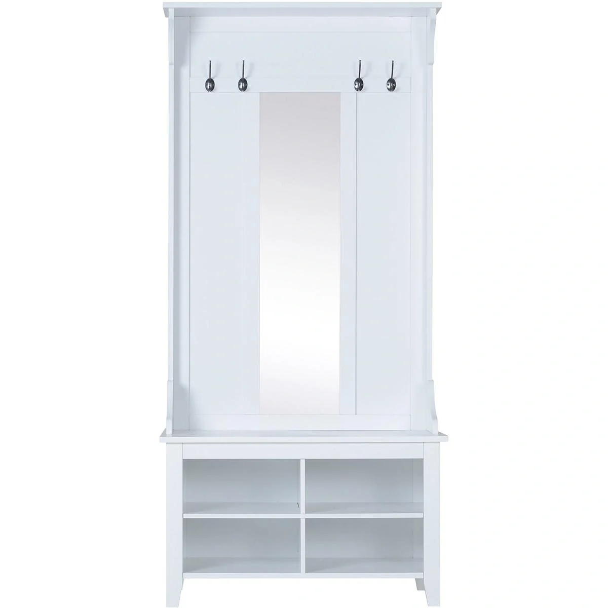 3-in-1 Flurgaderobe mit 4 Haken weiß - 8