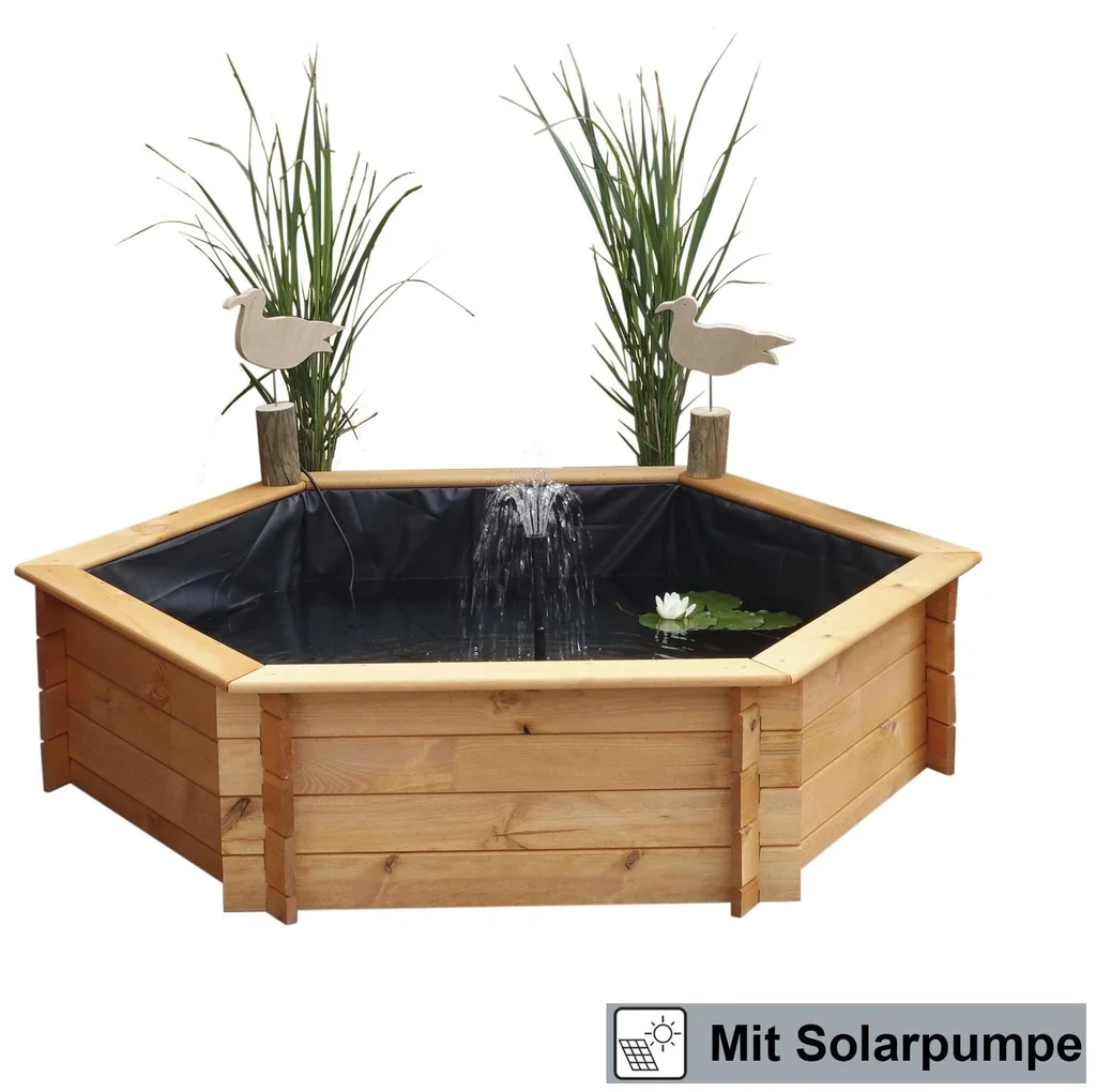 Sechseck-Hochteich 125 cm Solar - 7