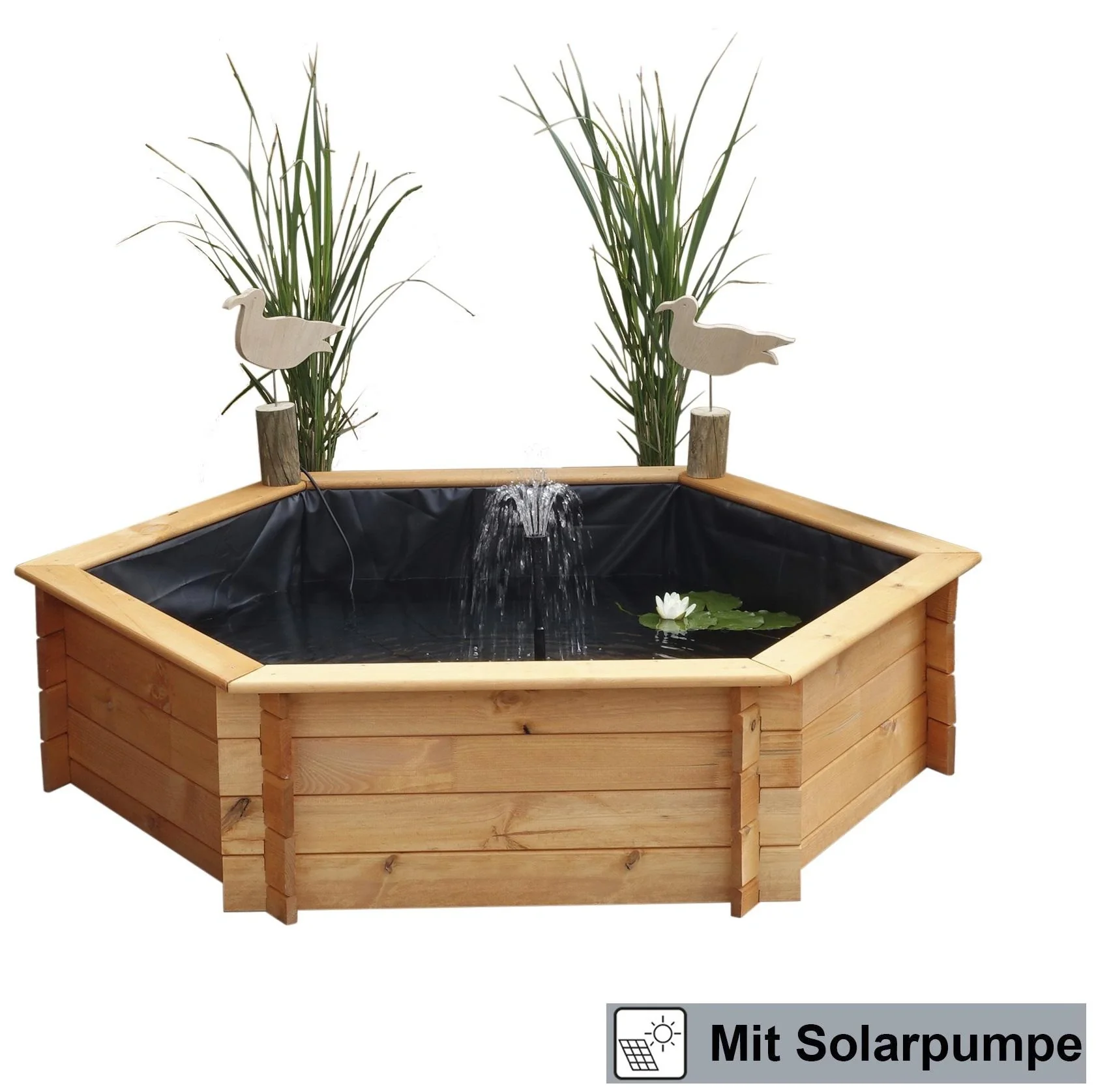 Sechseck-Hochteich 125 cm Solar - 7