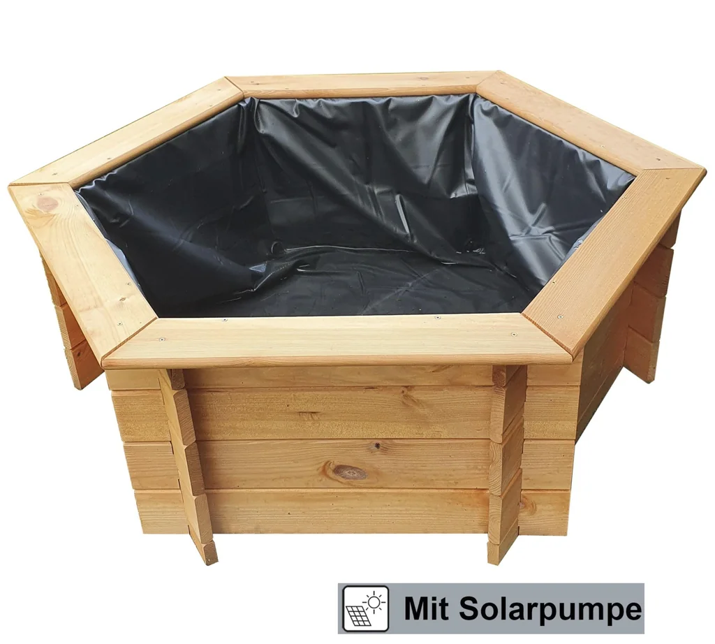 Sechseck-Hochteich 100 cm Solar - 6