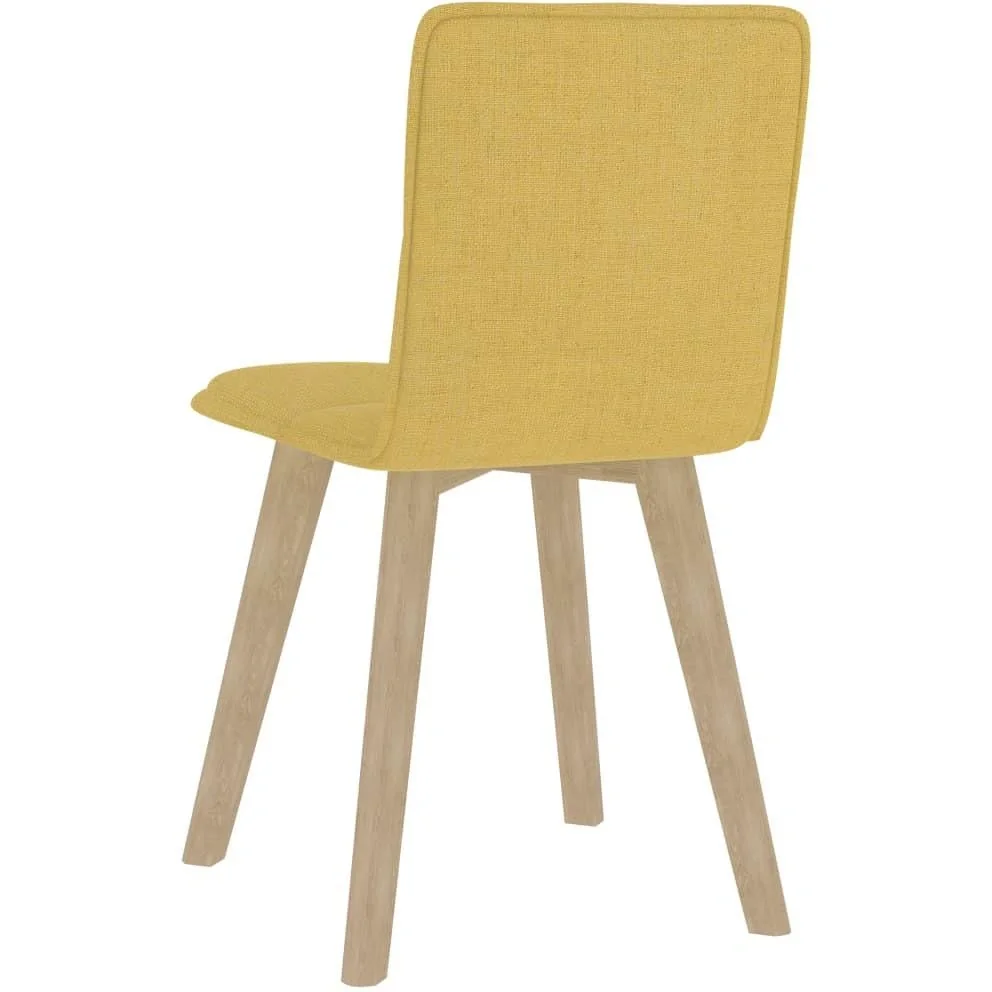 Esszimmerstühle 2 Stück Stoff senfgelb - 5