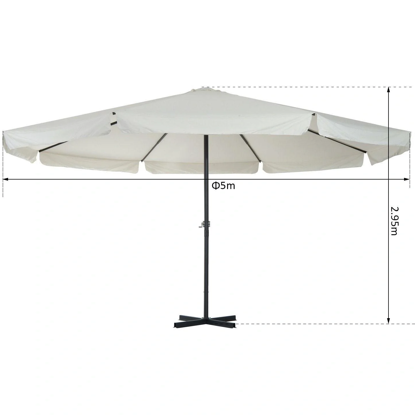 Gartenschirm mit Handkurbel - 8