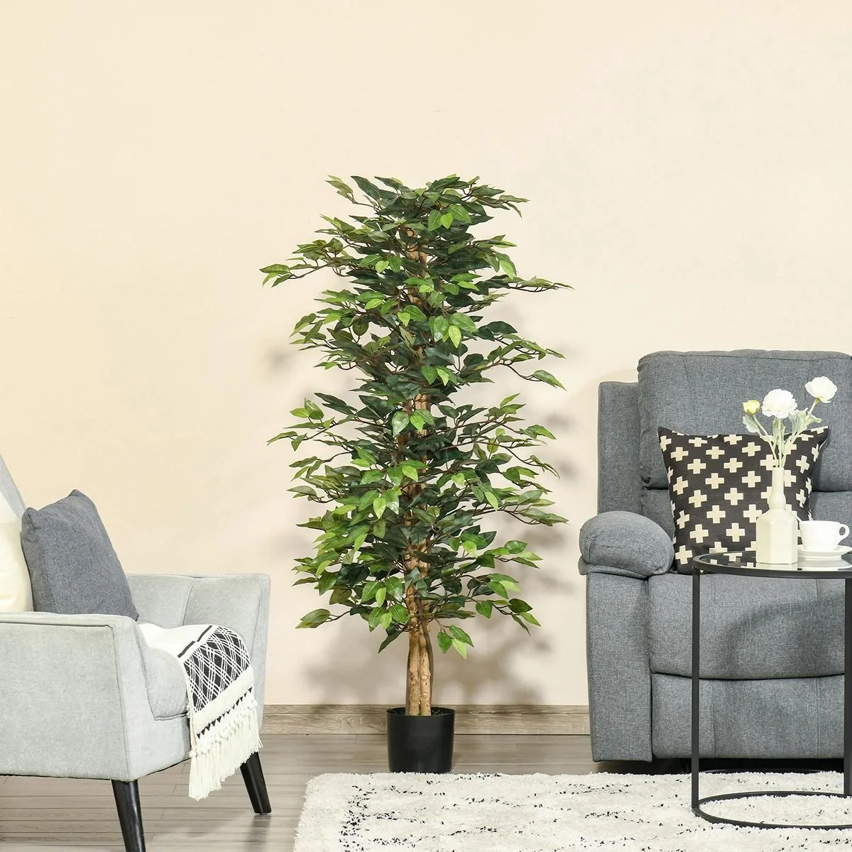 Lorbeerkirsche, Prunus lauroc. "Caucasica", für 5 m Hecke, 60-80 cm hoch, 7 Liter Topf, 10 Stück im Set - 6
