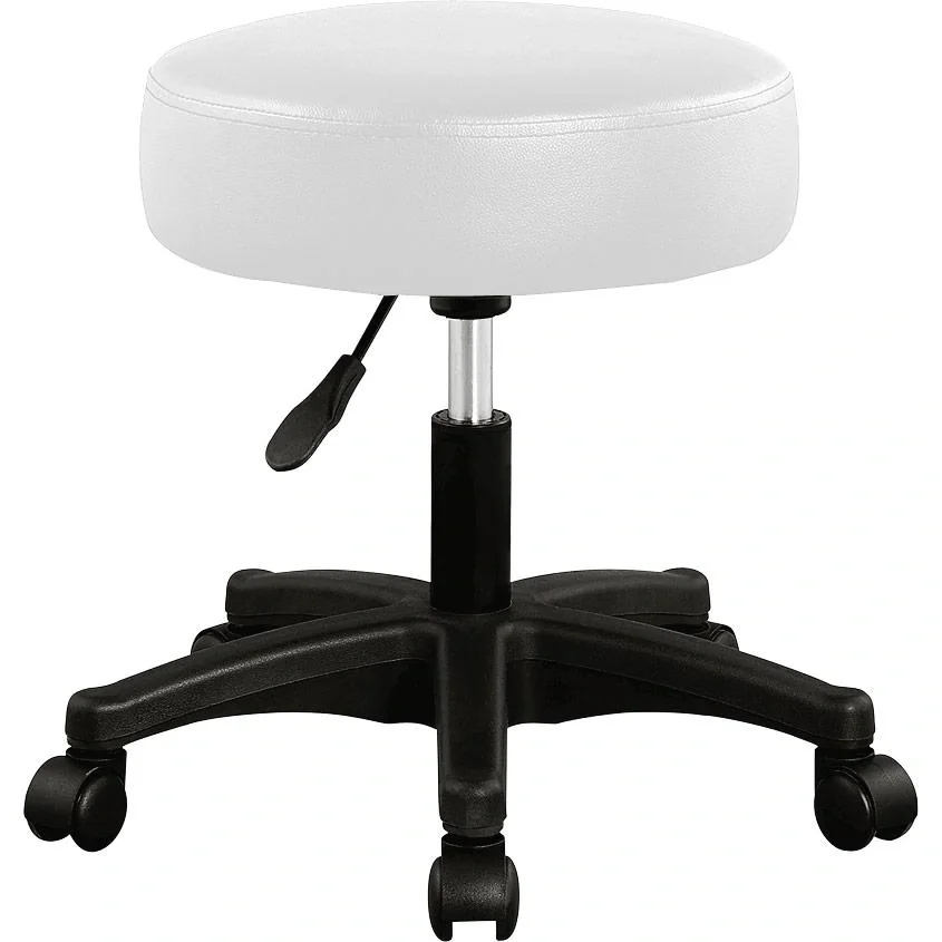 Hocker / Bürohocker / Werkbank - drehbar und verstellbar - Weiß - 3