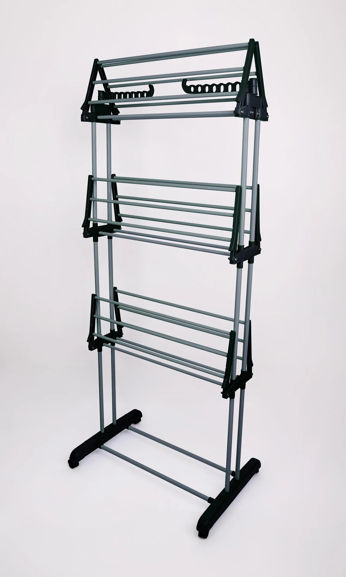 Turmwäscheständer XXL, Schwarz/ Silber - 4