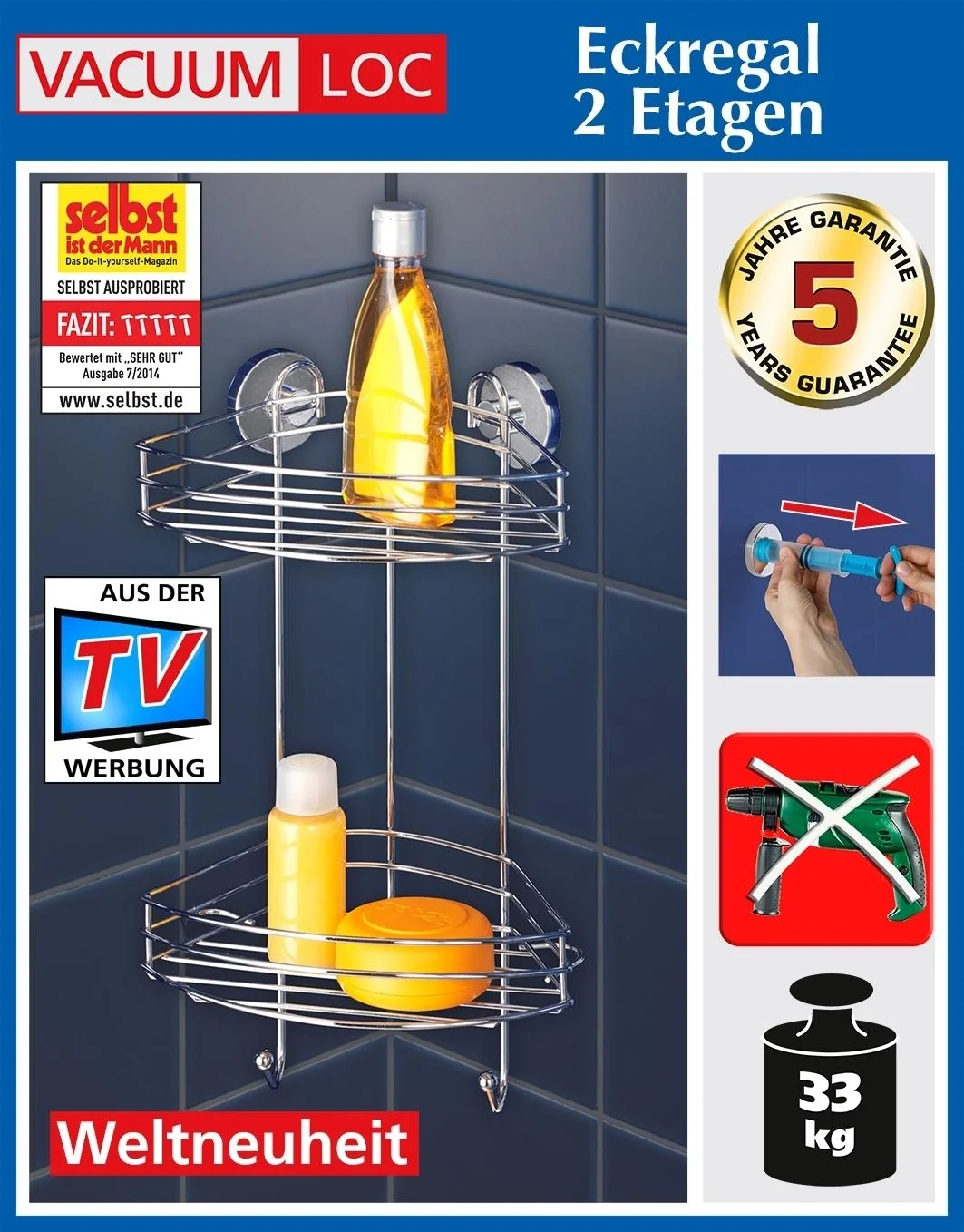 Wandregal mit 2 Ablagen - 5