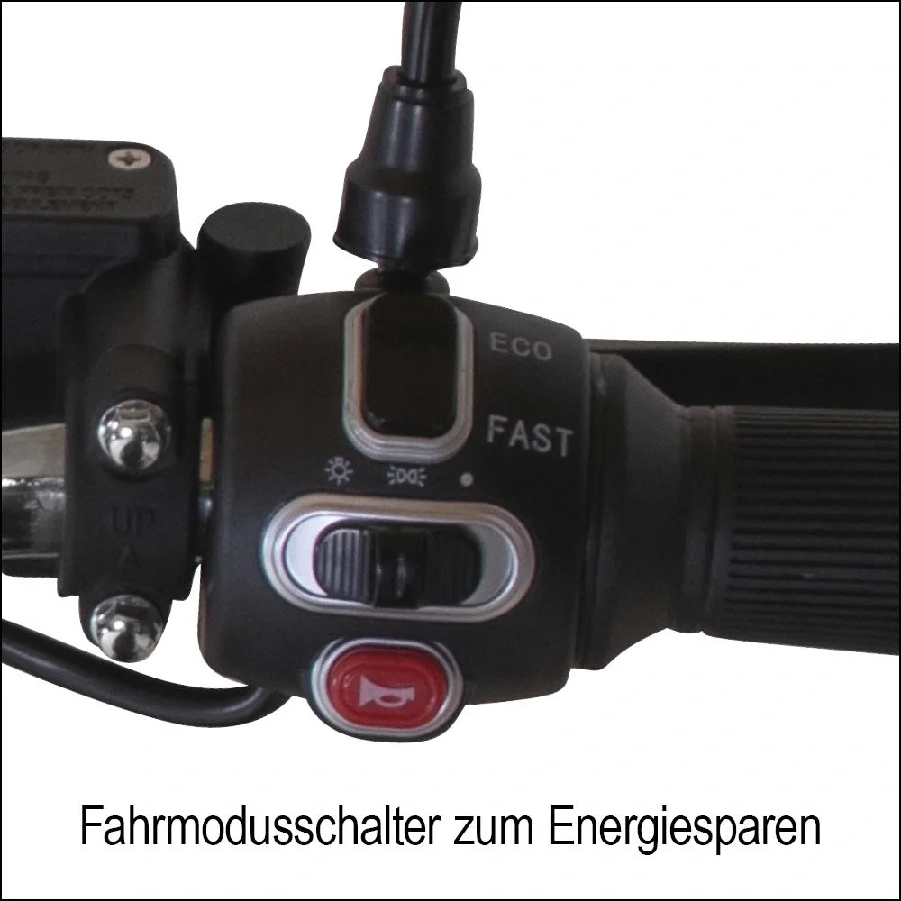 Kompakt E-Roller "Roma" 45 km/h schwarz - 8