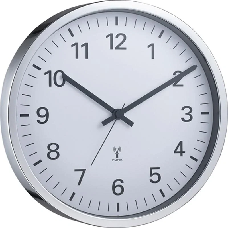 Funk-Wanduhr WT 8950 mit Chrome-Rahmen - 1