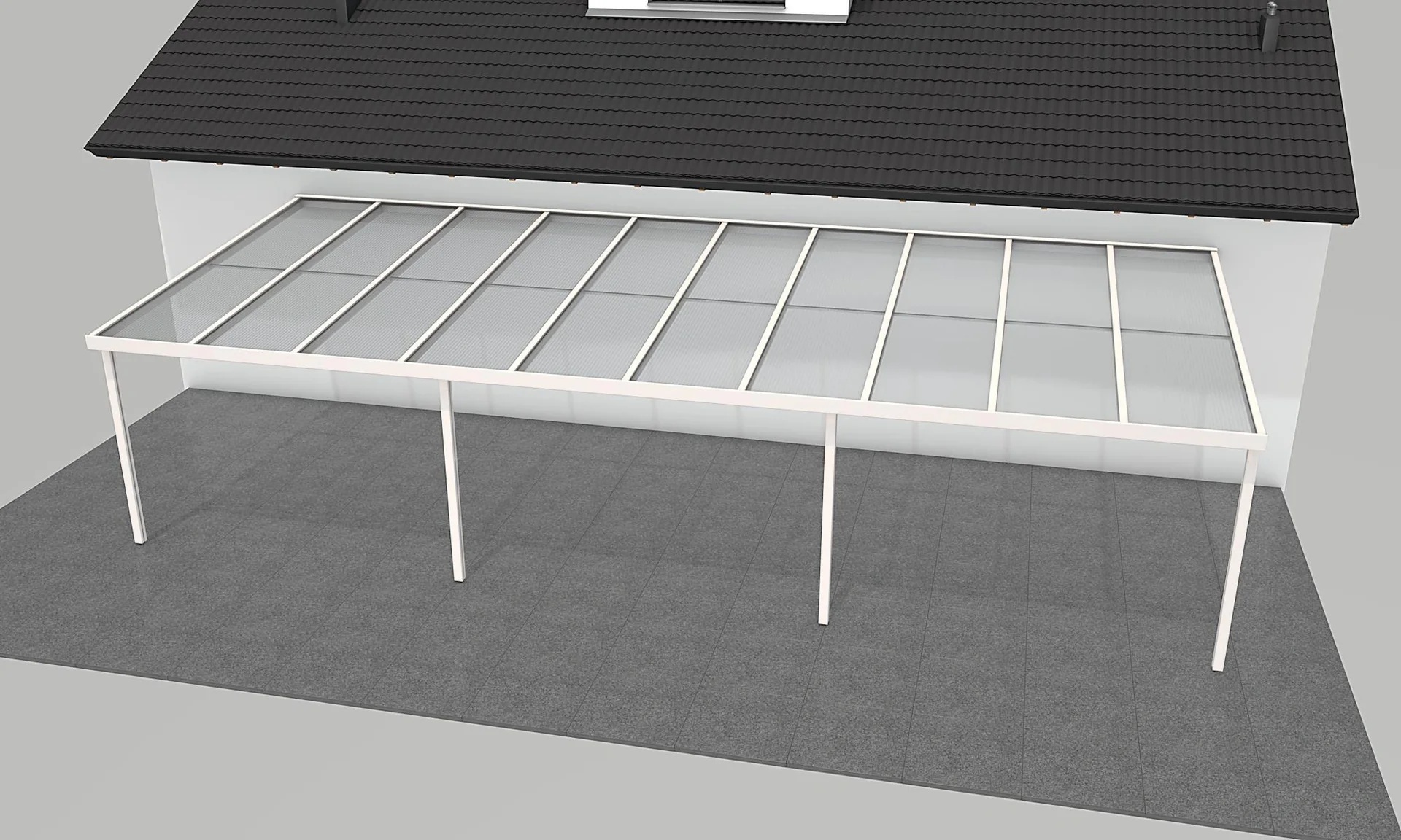 Terrassendach Premium, weiß, 10140 x 4060 mm - Klima blue - 2