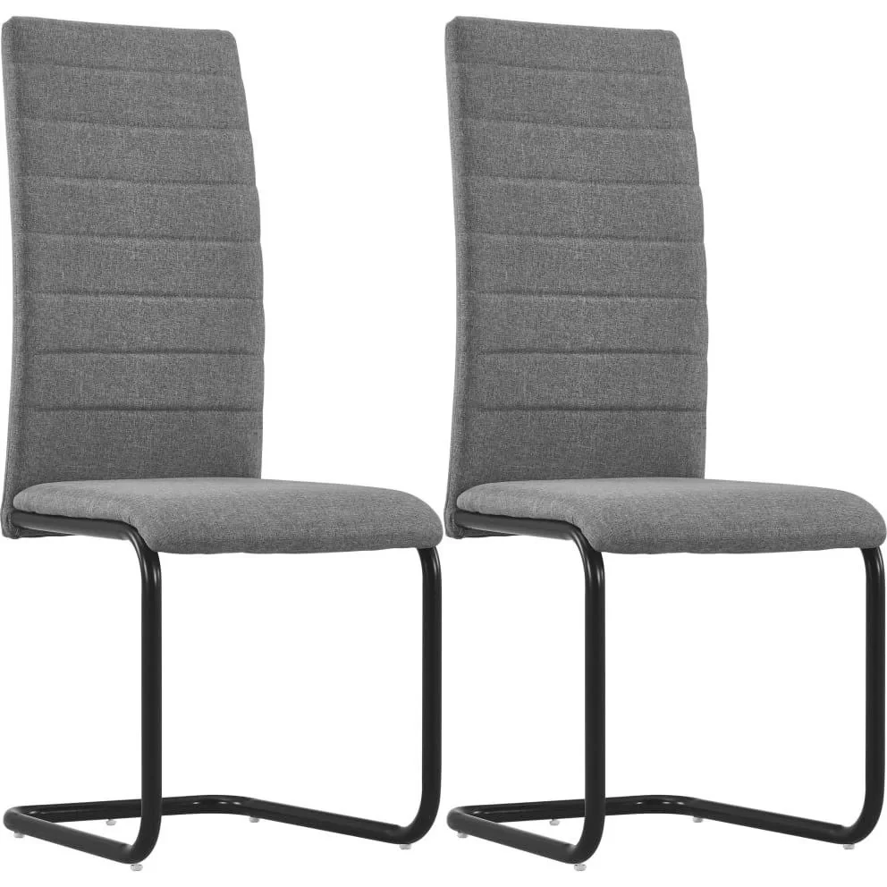 Esszimmerstühle 2 Stück Stoff hellgrau - 1