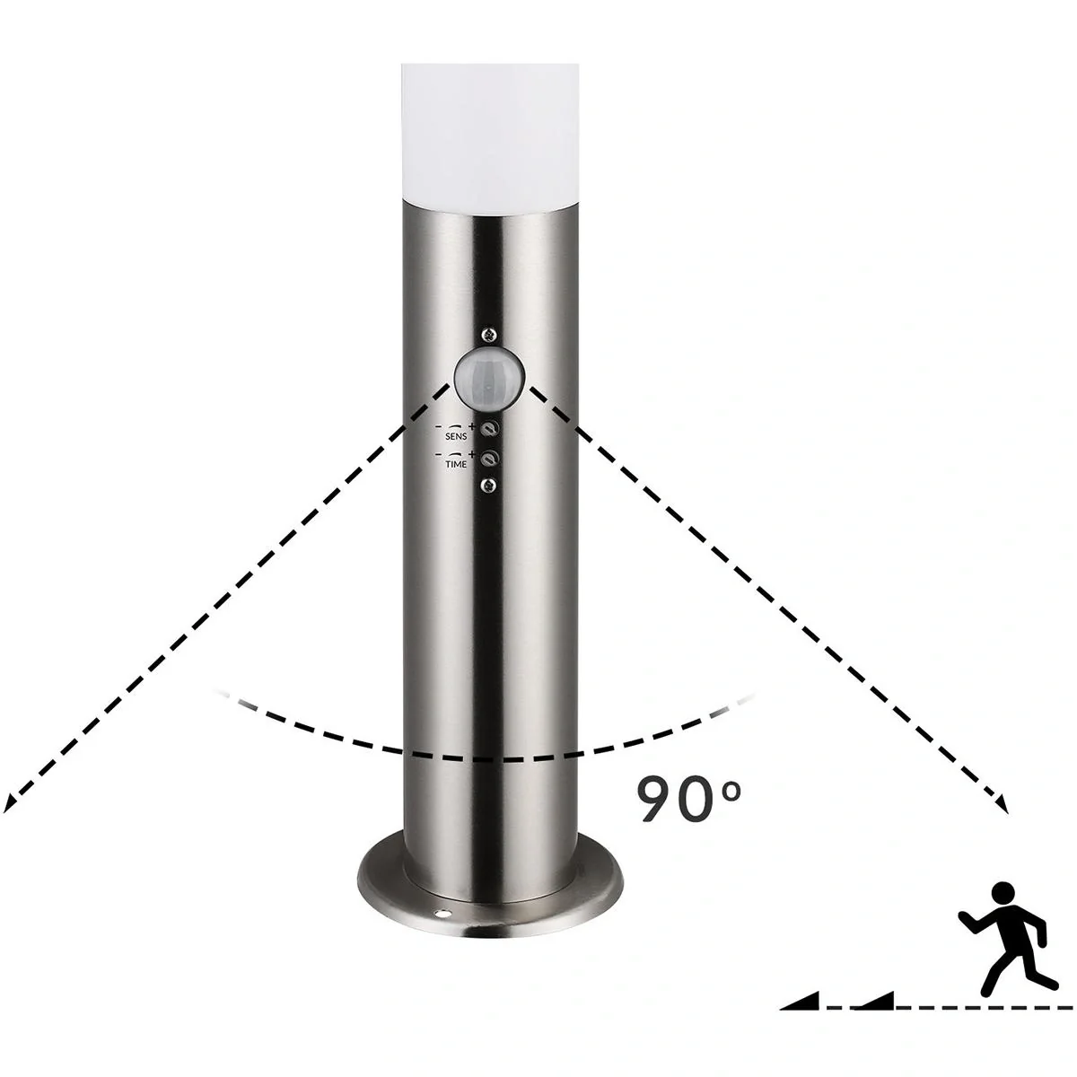 Pathlicht - Außenbeleuchtung - Gartenbeleuchtung - Edelstahl - Mit Sensor -48 x 12 cm - Silber - 5