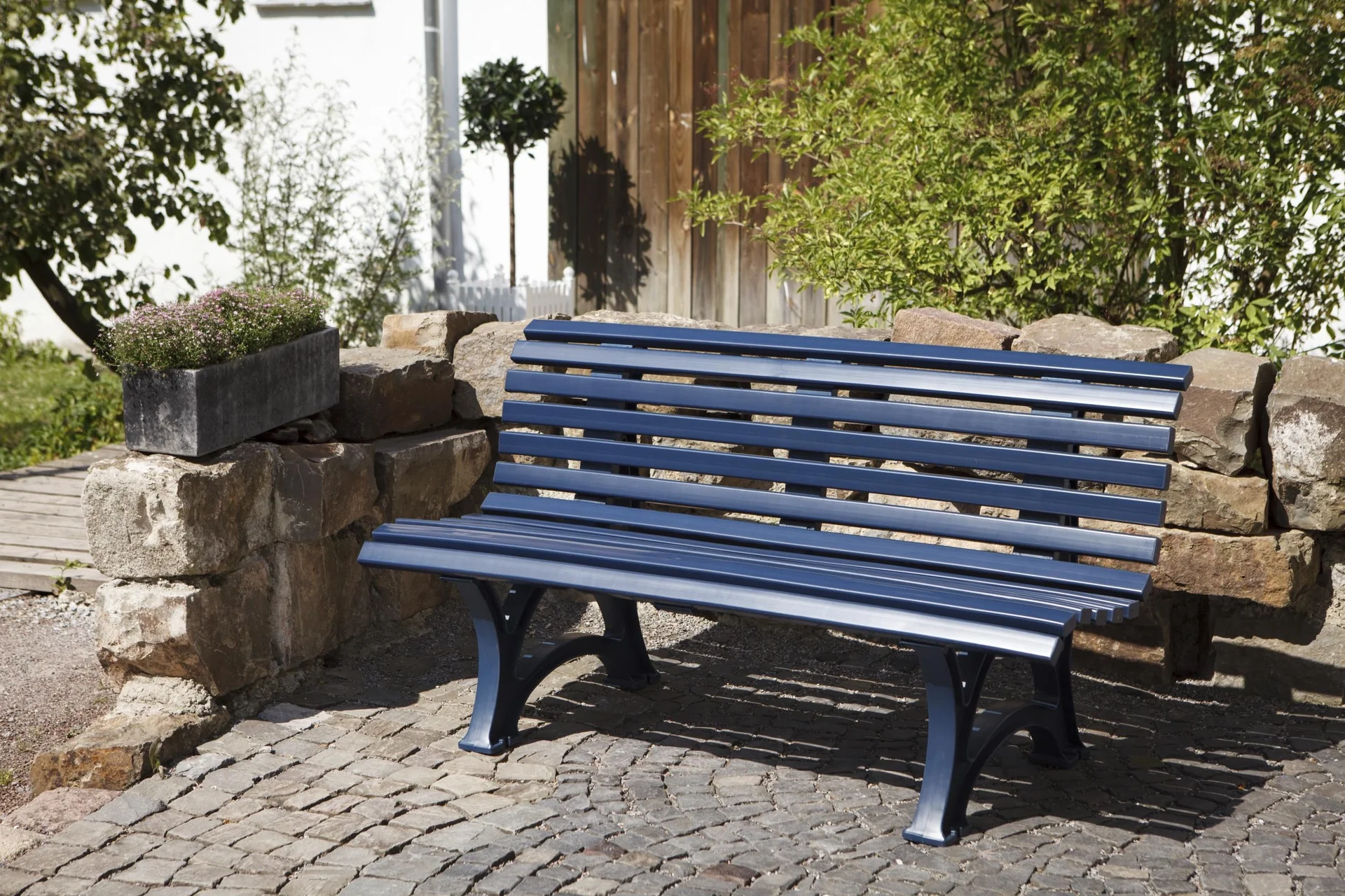 Gartenbank Helgoland blau - 4