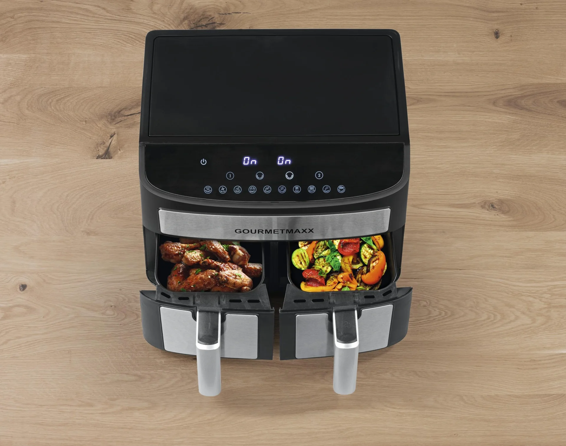 Heißluftfritteuse Doppelkammer 7 l, 2400 W - 11