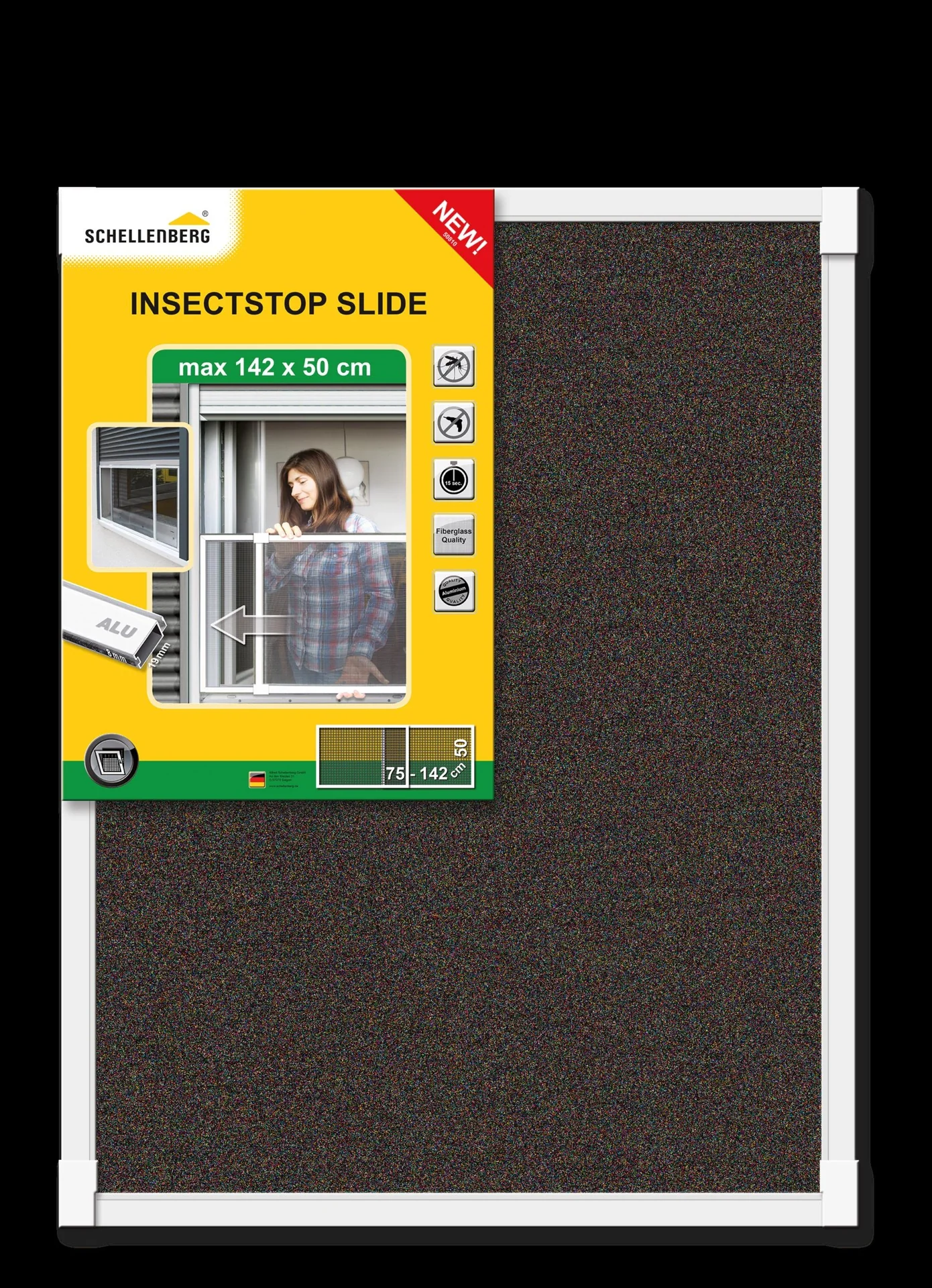 Insektenschutz Schiebe-Fenster 50x75-142 cm weiß - 5