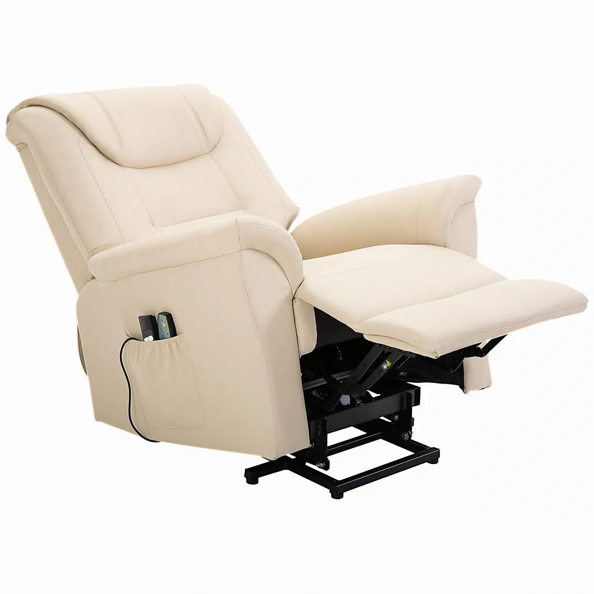 elektrischer Massage-Liegestuhl mit Vibrierendemassage Heizfunktion Aufstehhilfe Elektrorollstuhl Fernbedienung mit Netz - 4