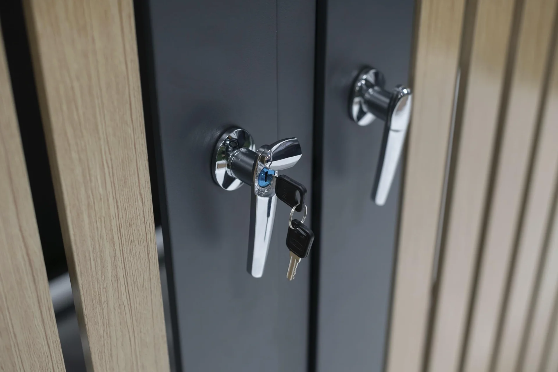 Mülltonnenbox 2-fach 240 Liter Holzoptik - 1