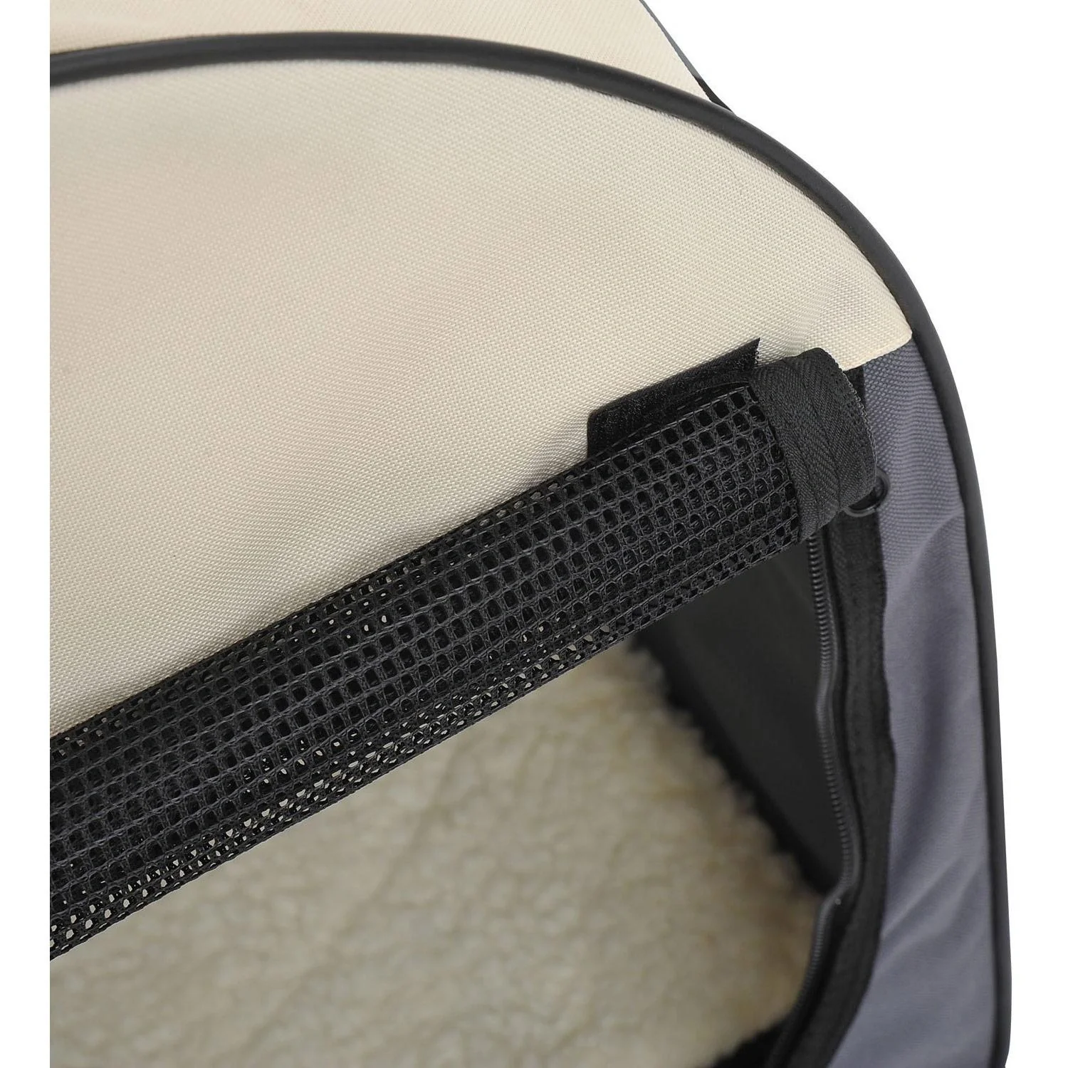 Hundetransportbox, faltbar, Größe M - 61x46x51 cm, dunkelgrau-creme - 6