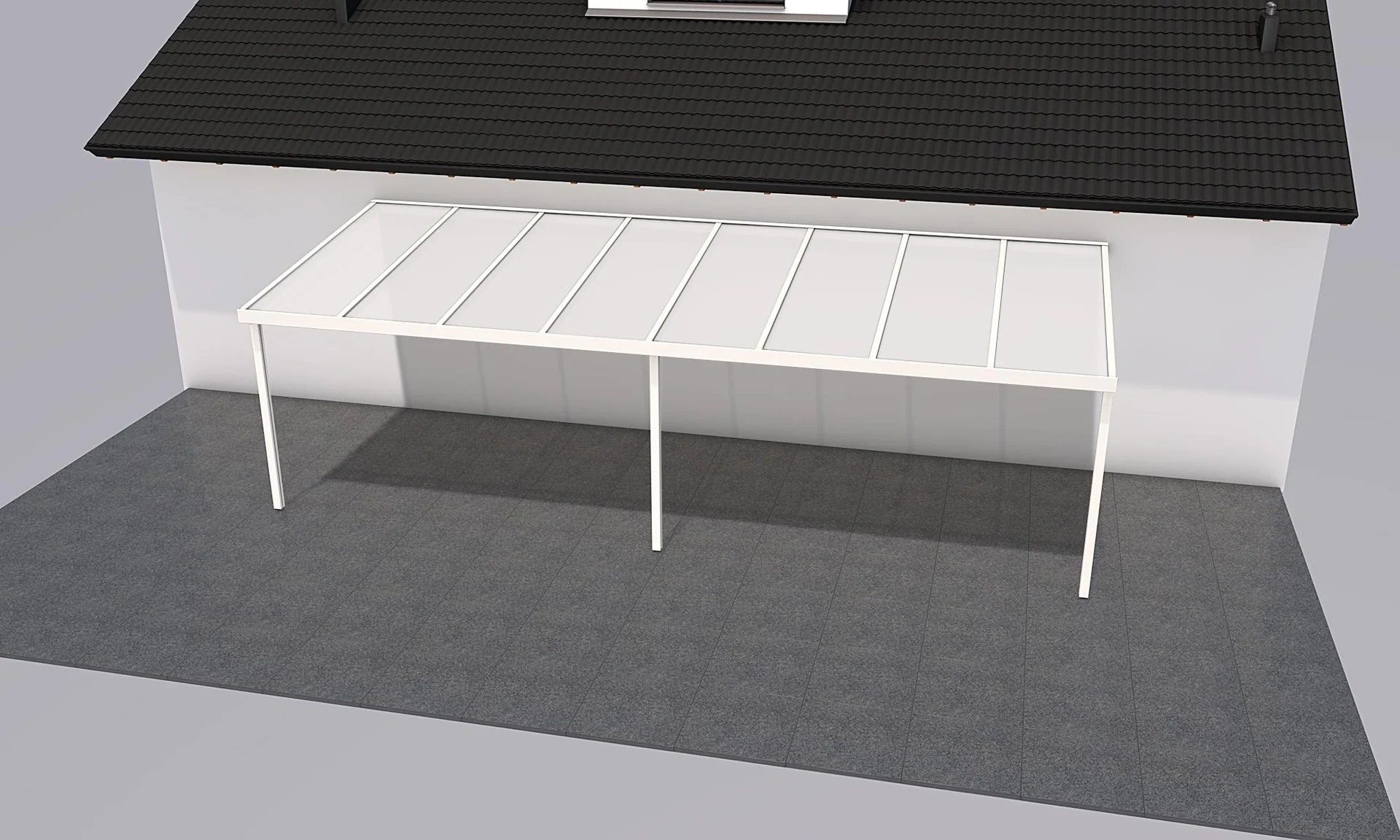 Terrassendach Premium, weiß, 8125 x 3060 mm - Klima blue - 2