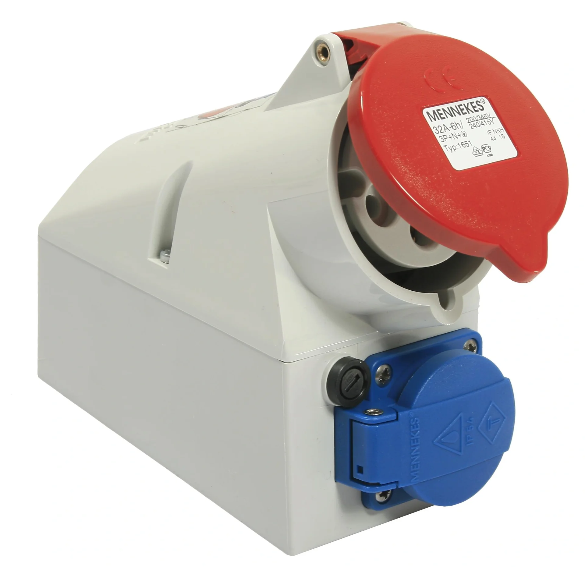 Kombi-Kraftsteckdose 5 x 32A 400V , 1x 230 V Schutzkontaktsteckdose - 2