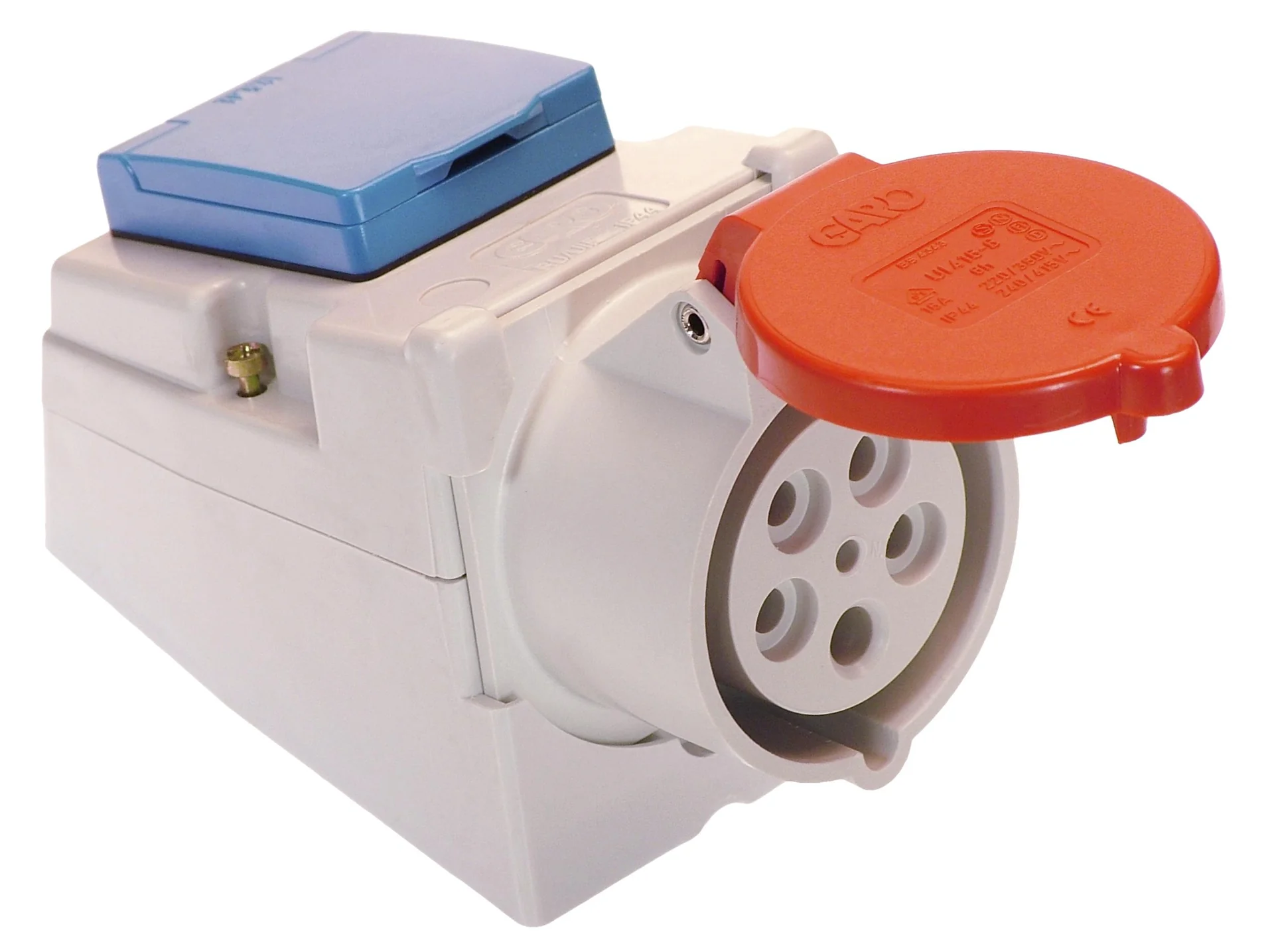 Kombi-Kraftsteckdose 5x16A 400V, 1 x 230 V Schutzkontaktsteckdose - 2