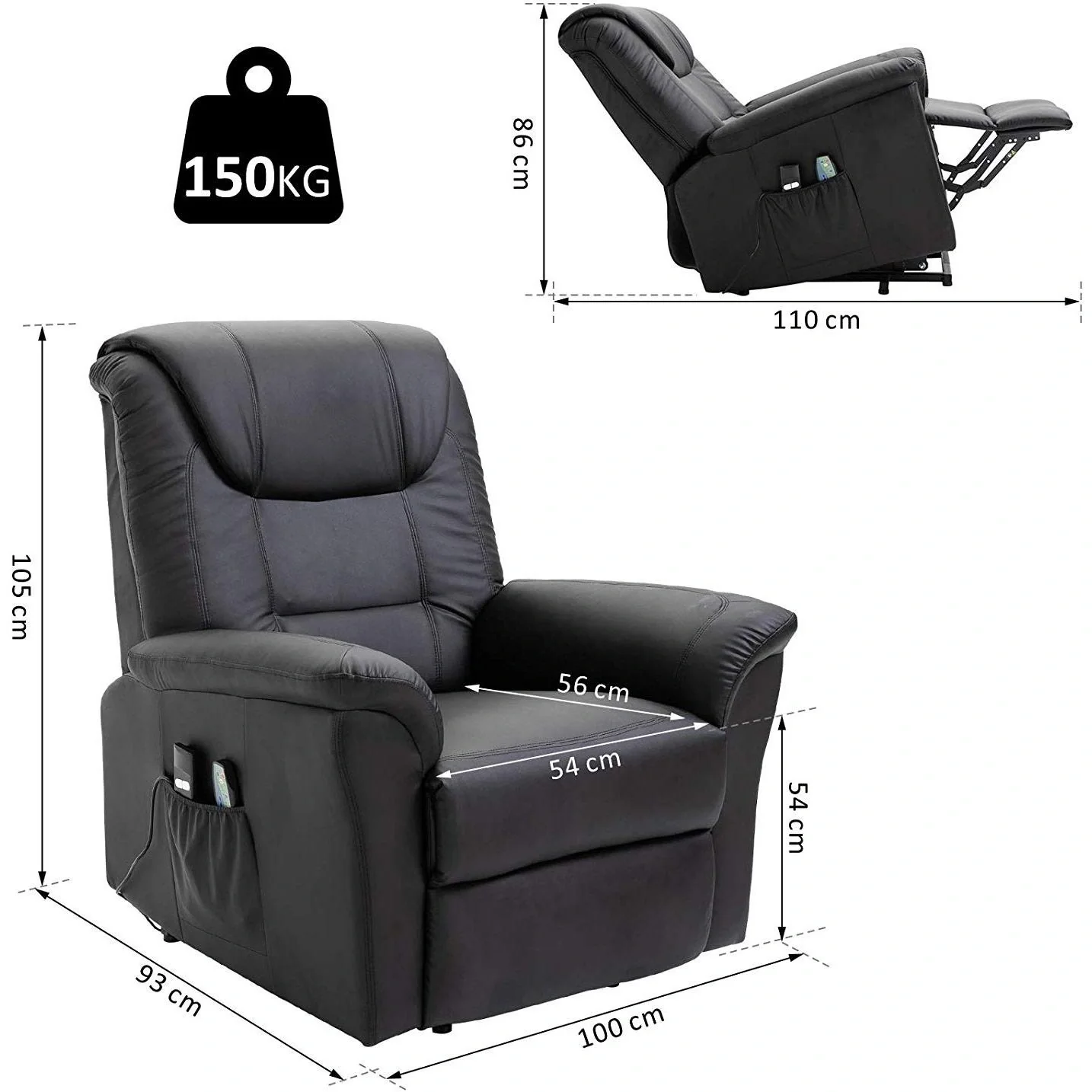 Massagesessel mit Wärmefunktion und Aufstehhilfe - 1