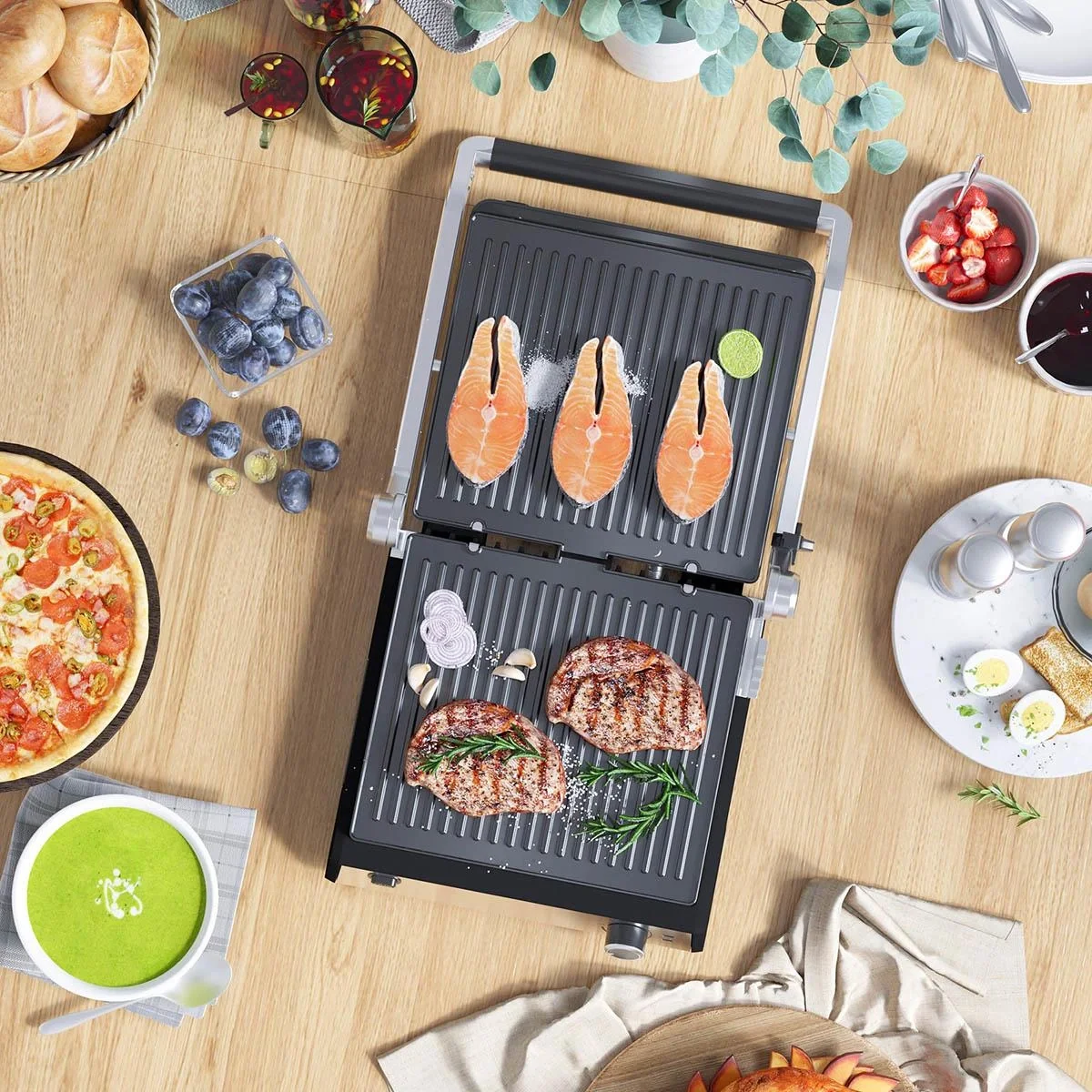 Toastmaschine 2000W 35,1 x 32,6 x 15,5 cm - 5