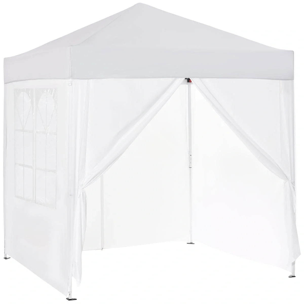 Pavillon 3x3m Faltpavillon 4 Seitenwände mit Fenster Tür mit Reißverschluss Festzelt Gartenzelt Pop-Up-Pavillon inkl. He - 1