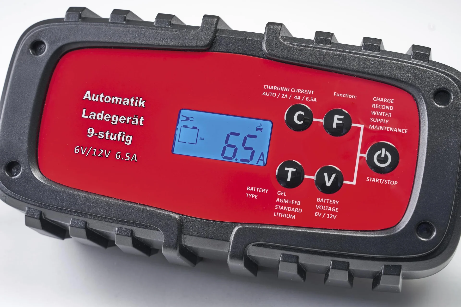 Batterieladegerät, 9-stufig - für Auto & Motorrad - 6,5 A, 6/12 Volt - 6