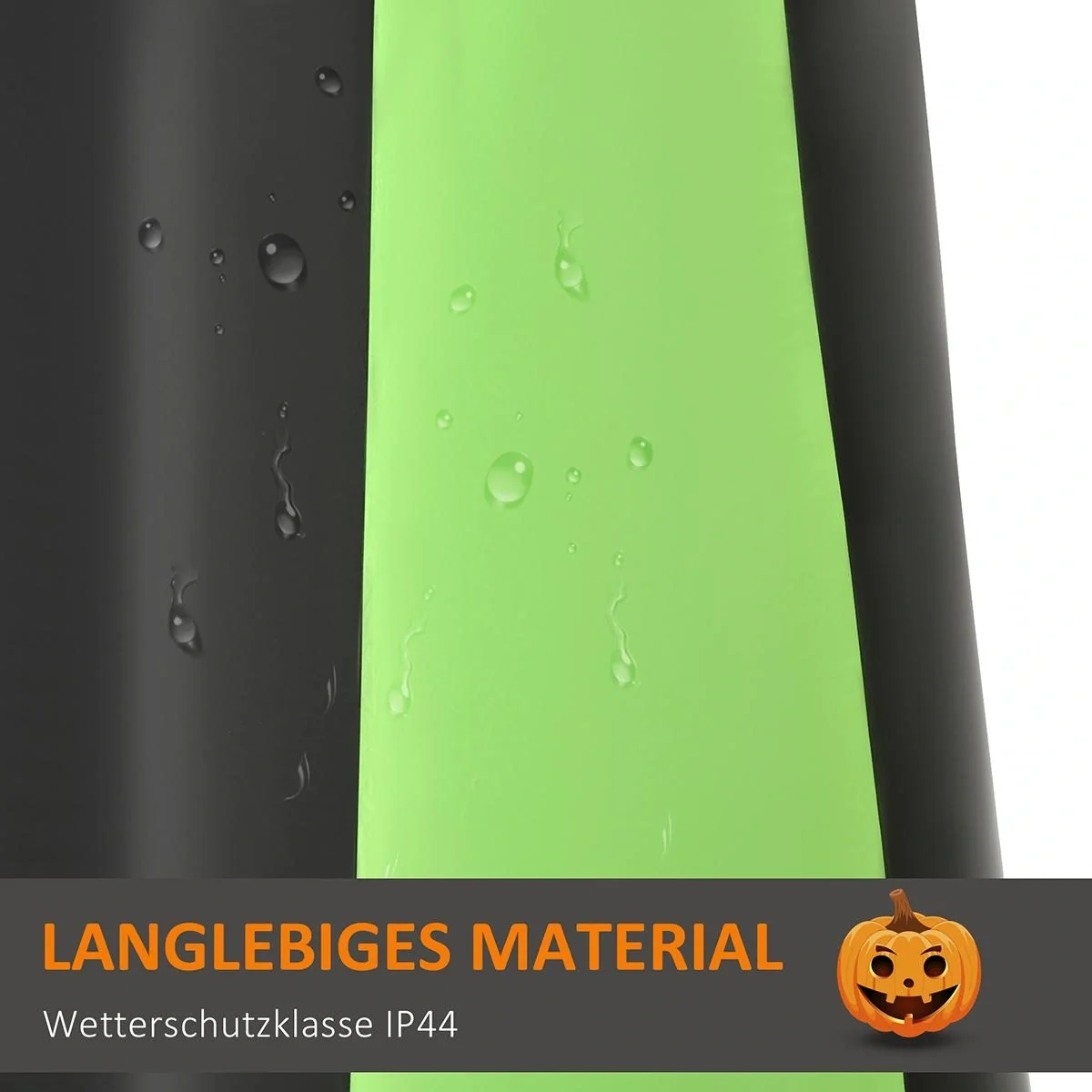 Aufblasbar Kürbis Halloween Dekoration Selbstaufblasend Gespenst mit LED Polyester Grün+schwarz 100 x 96 x 270 cm - 6