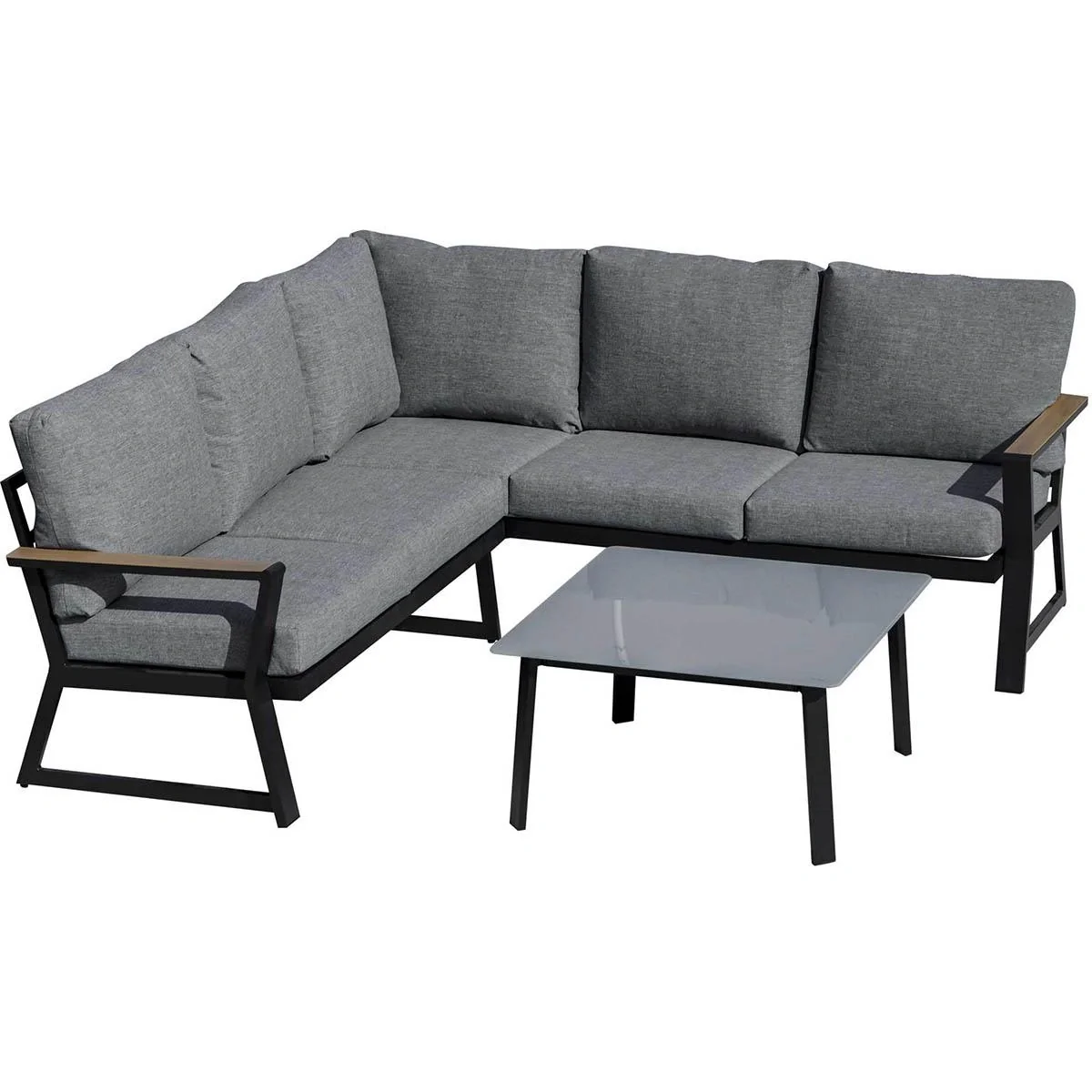 Garten-Lounge-Set - 3 Stück - Grau - 4