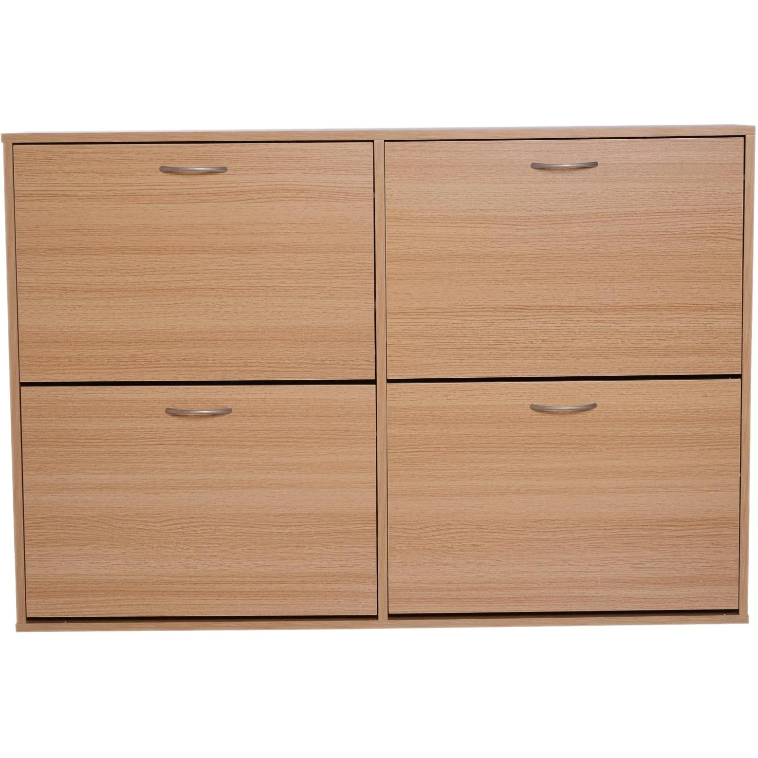 Schuhkipper Schuhschrank Schuhständer Schuhregal mit 4 Klappen 16 24 Paar Spannplatte Natur 120 x 24 x 81 cm - 7