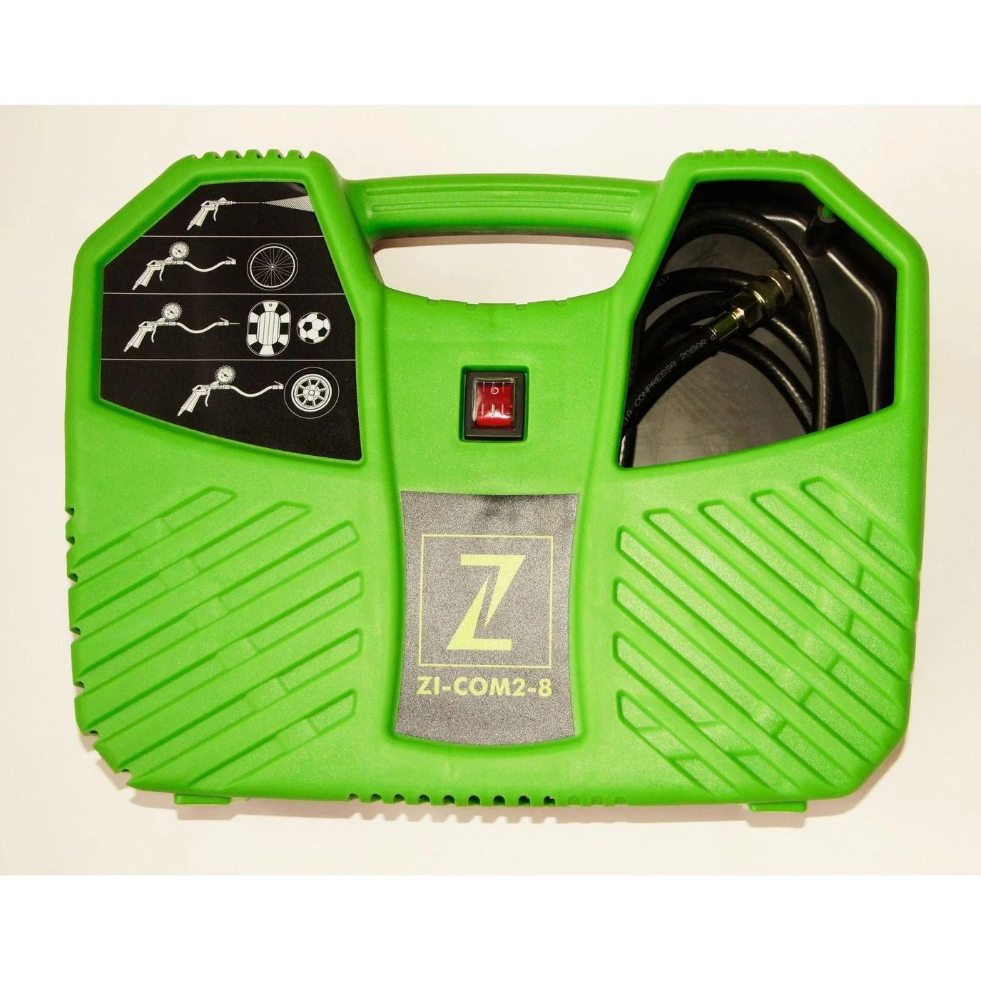 Tragbarer Gehäusekompressor ZI-COM2-8 - 8 bar - 1100W inkl. Zubehörsatz - 3