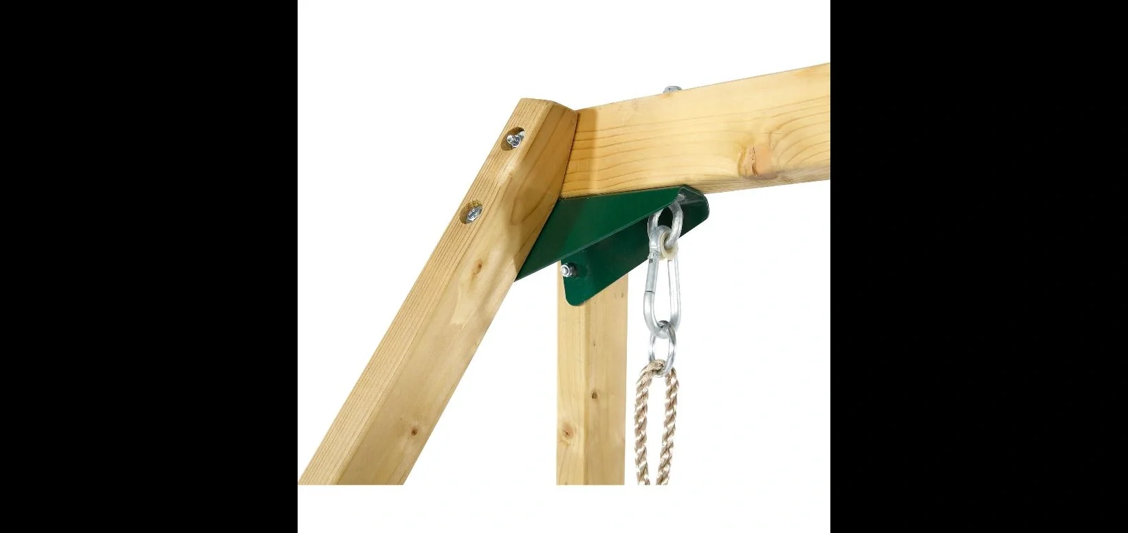 Holz Kletterpyramide mit Doppelschaukel, Outdoor-Kletterpyramide, Holz, Kletterwand, Kletternetz, Rutsche, natur - 10