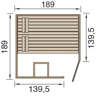 Massivholzsauna VALIDA Eck 2 Glastür + Fenster - 2